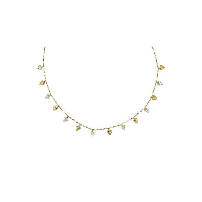 Collana in argento El Dorado con zirconi bianchi misura 43cm - CUORI MILANO