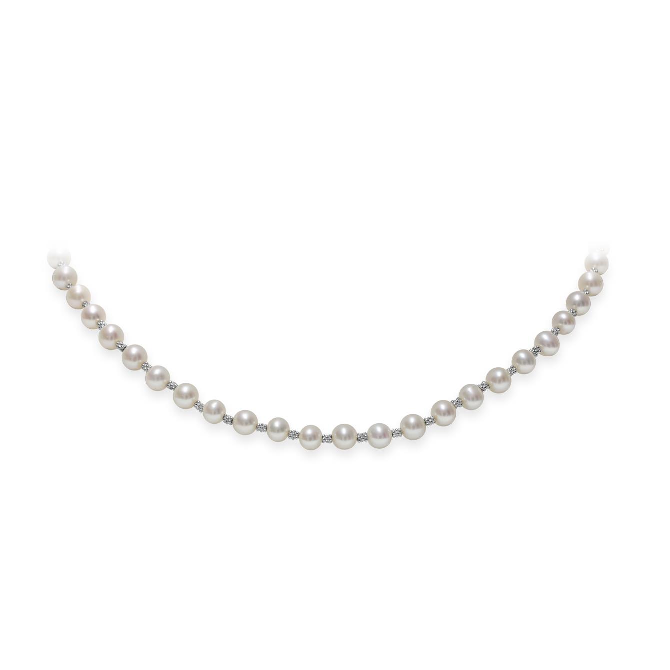 Collana in oro bianco 18kt con perle piena perlagione  - MAYUMI