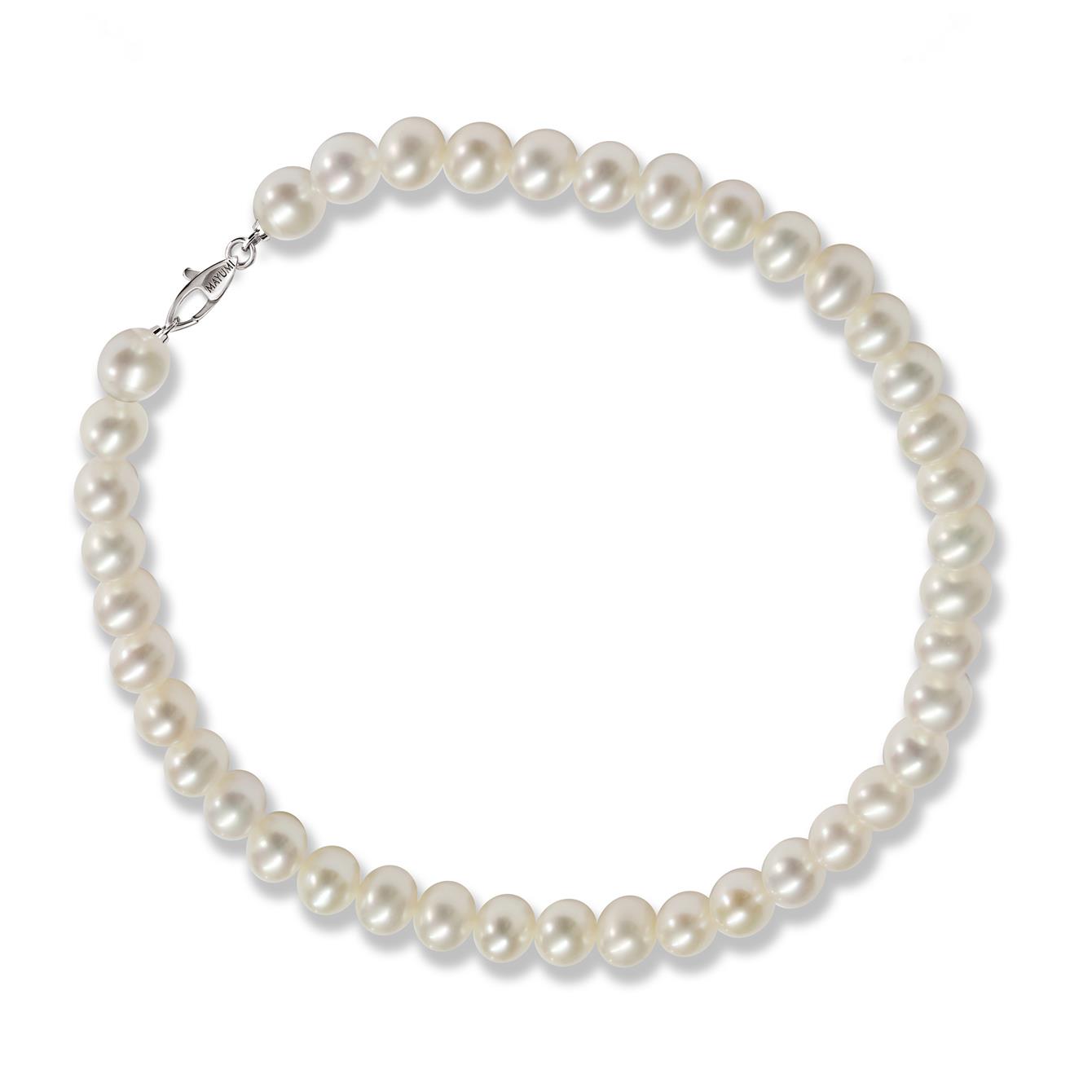 Bracciale in oro bianco 18kt con perle piena perlagione - MAYUMI