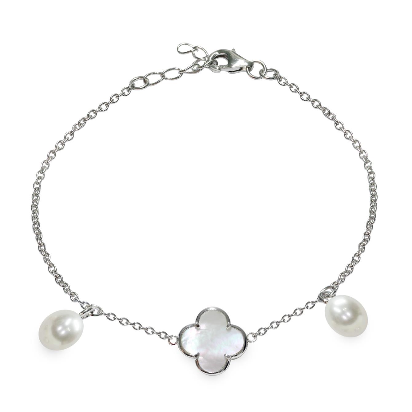 Silver bracelet with full pearls - MAYUMI