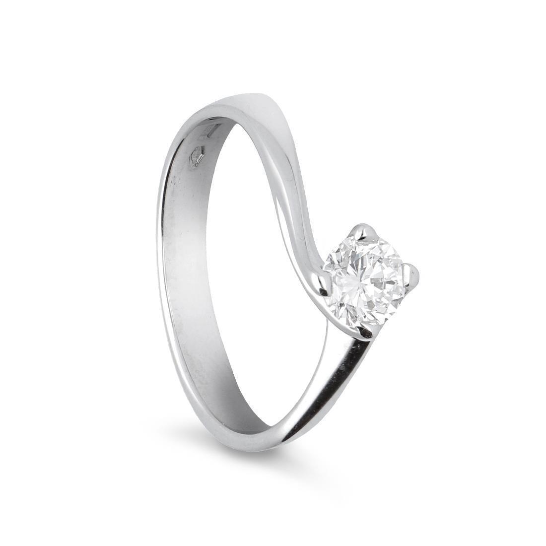 Solitaire ring in gold and diamond ct. 0.60 - ALFIERI & ST. JOHN