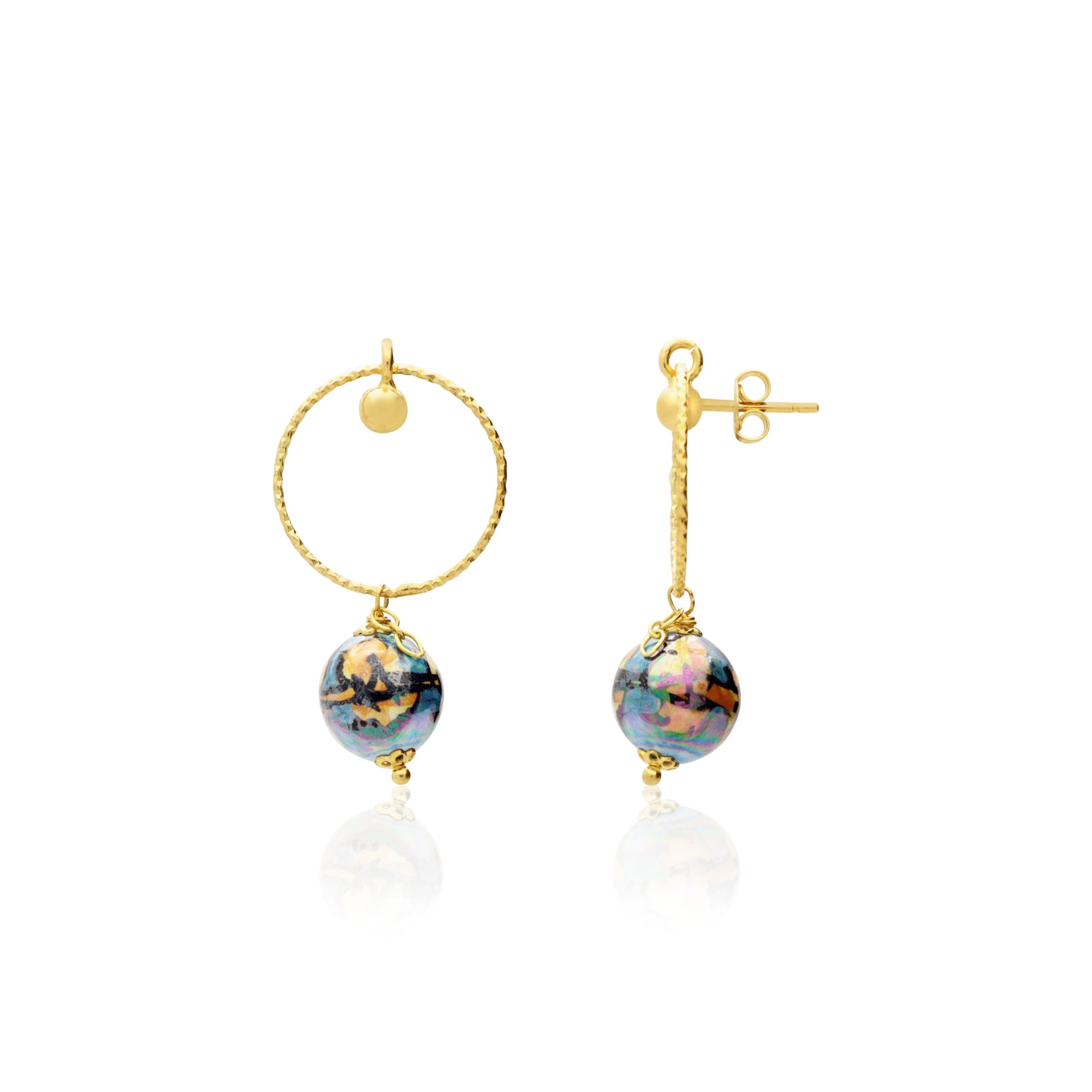 Orecchini Febe in argento e ceramica - LE PERLE DI CALTAGIRONE
