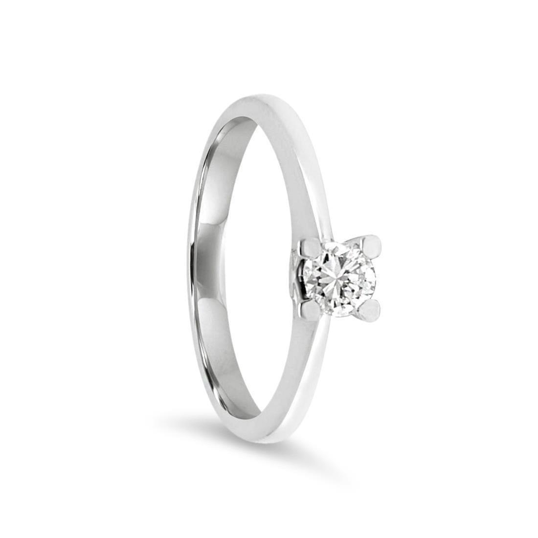 Solitaire ring in gold and diamond ct. 0.12 - ALFIERI & ST. JOHN