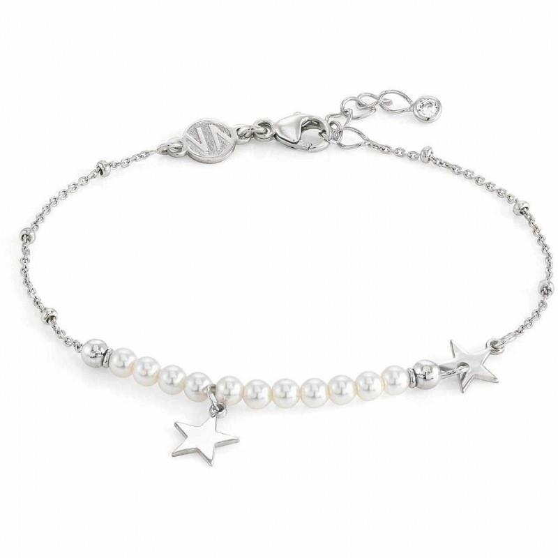 Pulsera Melodie de plata con perlas y estrellas. - NOMINATION