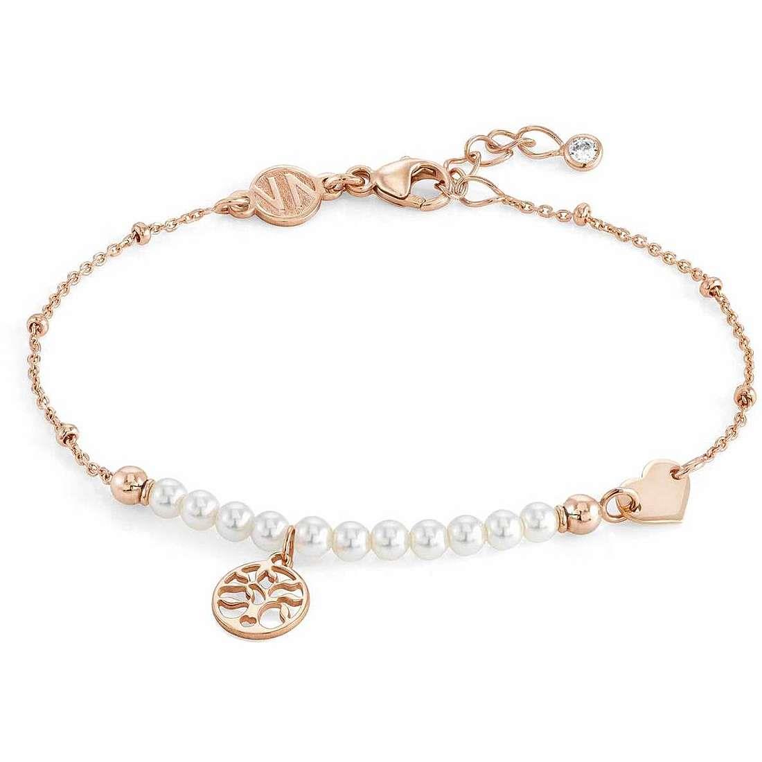 Pulsera Melodie de plata rosa con perlas y árbol de la vida - NOMINATION