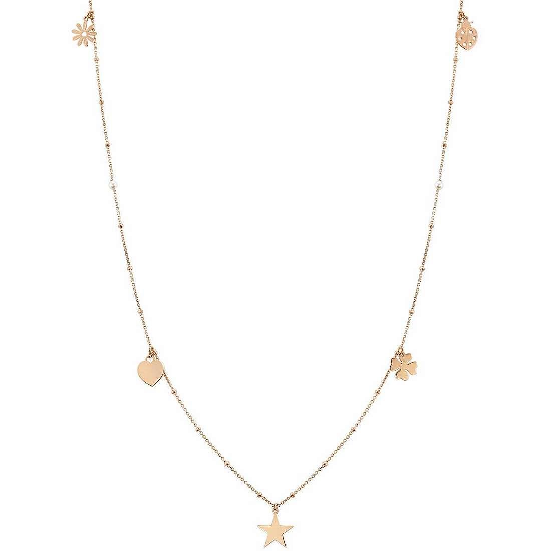 Melodie necklace in pink silver with pearls and pendants - NOMINATION