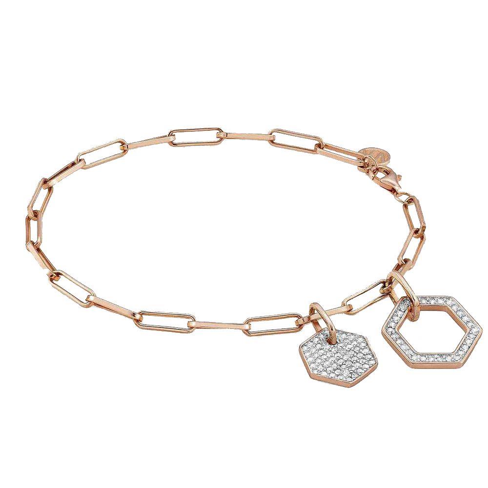 Pulsera de cadena Emozioni en plata rosa con colgantes - NOMINATION