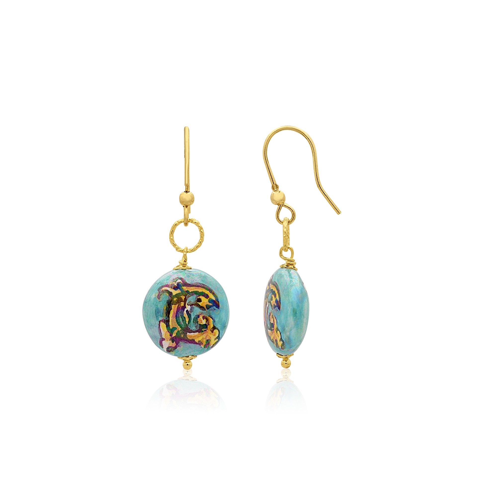 Orecchini Nara in argento e ceramica - LE PERLE DI CALTAGIRONE
