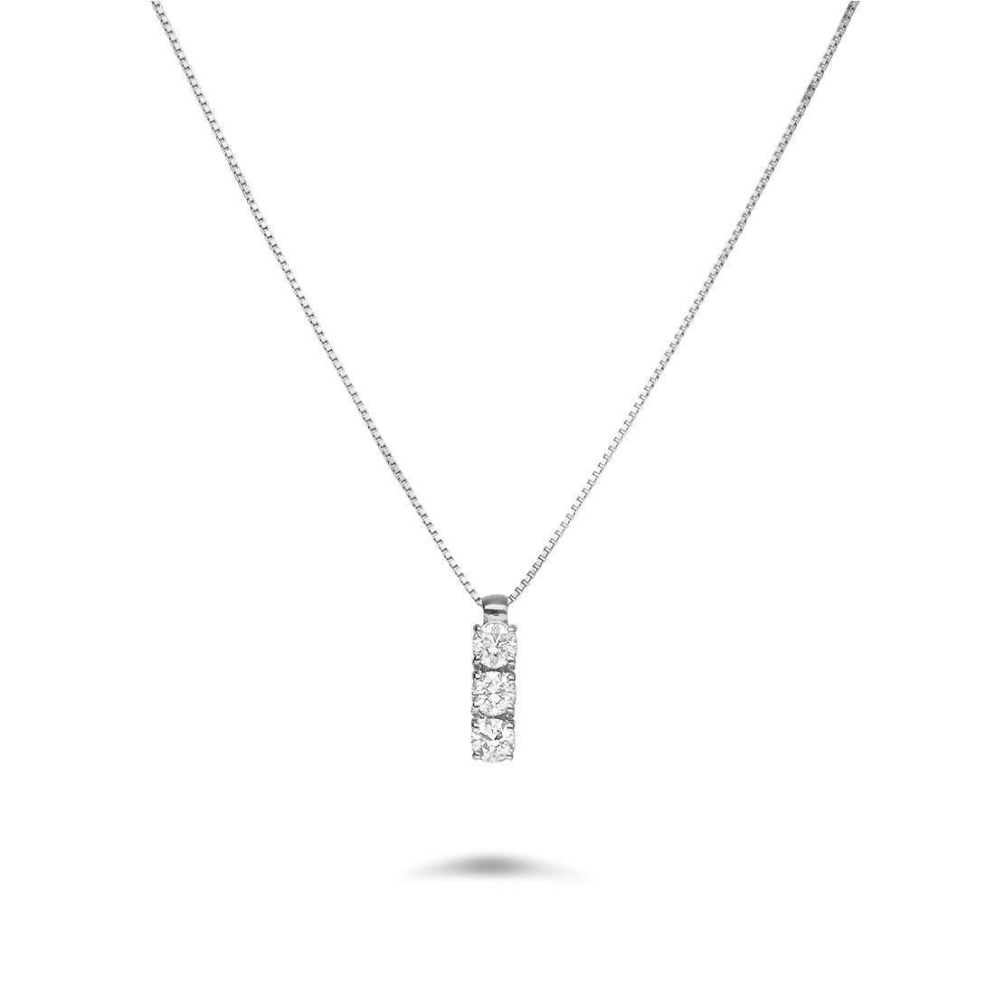 Trilogy necklace with diamonds ct. 0.37 - ALFIERI & ST. JOHN