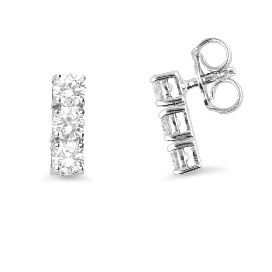 Trilogy earrings in gold and diamonds ct 0.96 - ALFIERI & ST. JOHN