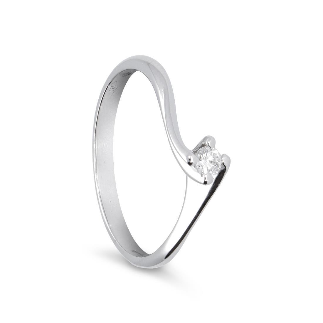 Solitaire ring in gold and diamond ct. 0.12 - ALFIERI & ST. JOHN