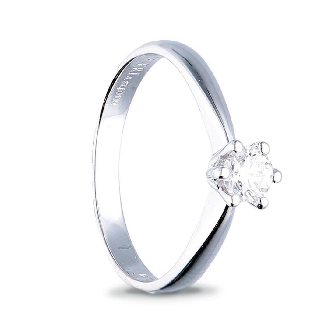 Solitaire ring in gold and diamond ct. 0.20 - ALFIERI & ST. JOHN