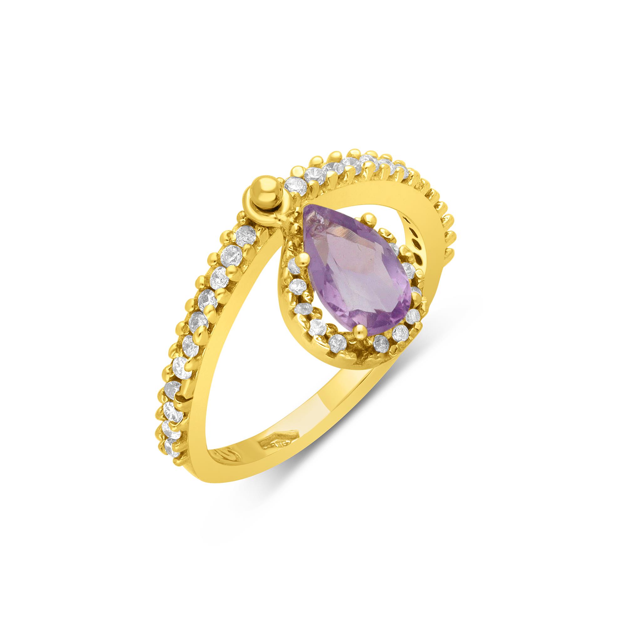 Ring in rose gold with amethyst and zircon - STANOPPI