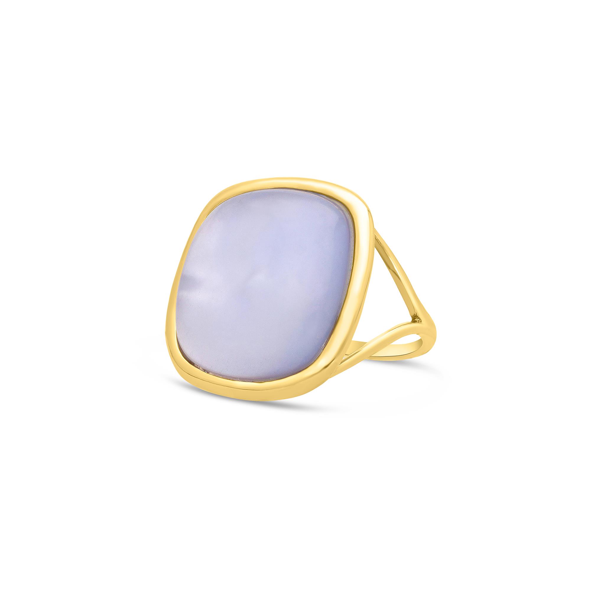 Ring in rose gold with blue topaz and mop - STANOPPI