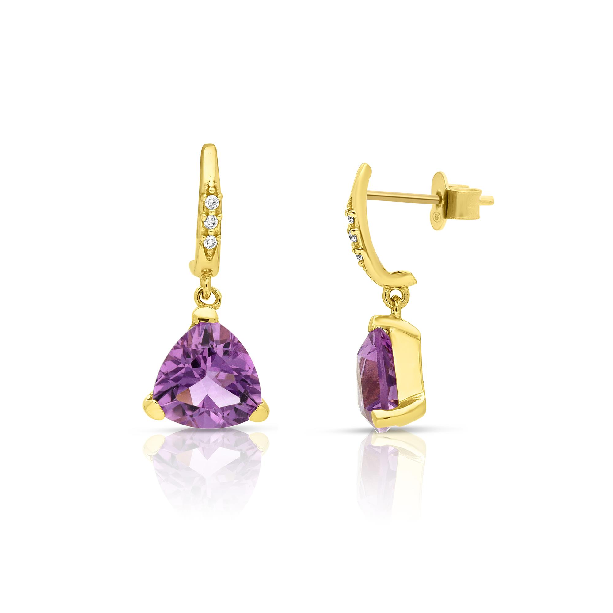 Earrings in rose gold with amethyst and diamonds 0.06ct - STANOPPI