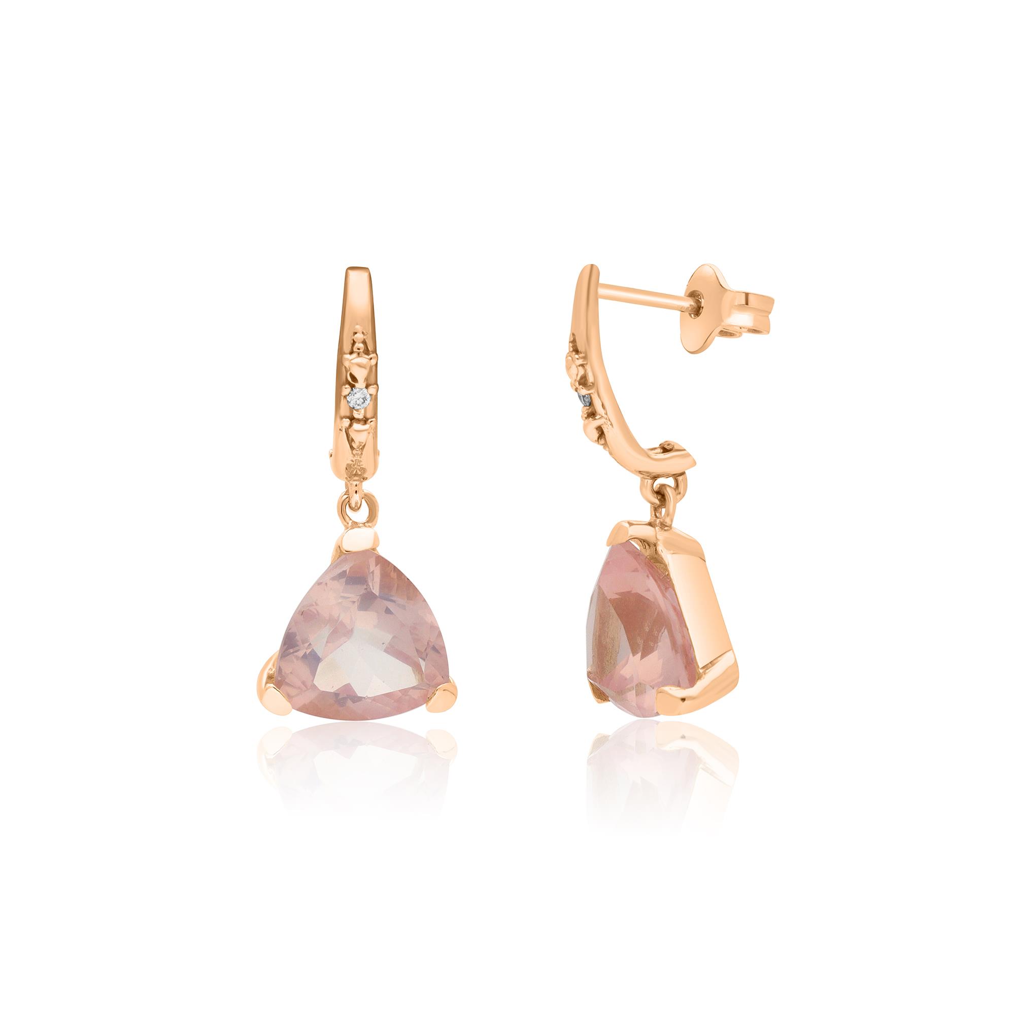 Earrings in rose gold with amethyst and diamonds 0.06ct - STANOPPI