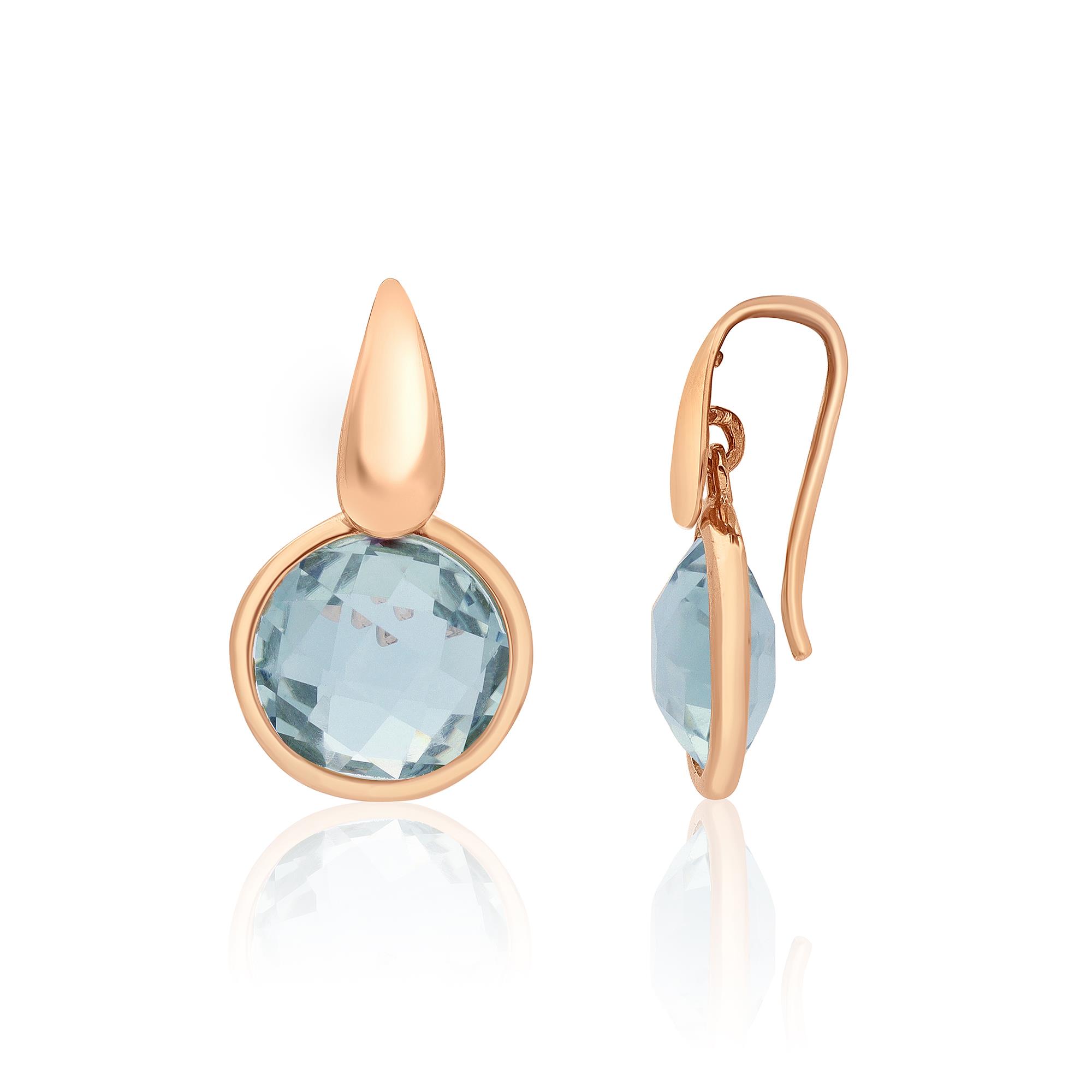 Pendientes en oro rosa con topacio azul - STANOPPI