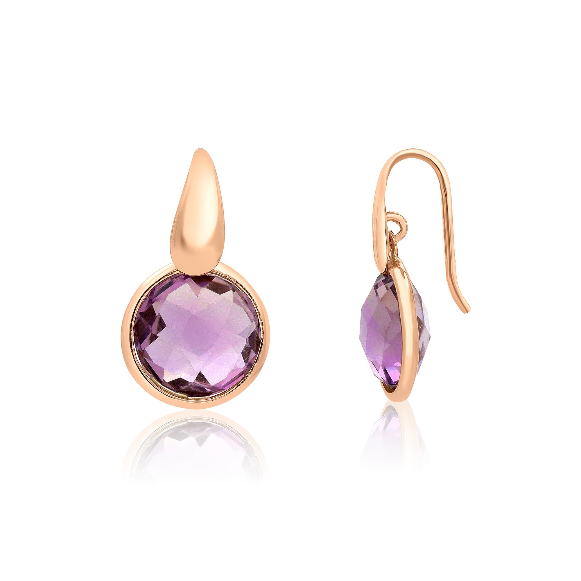 Earrings in rose gold with amethyst - STANOPPI