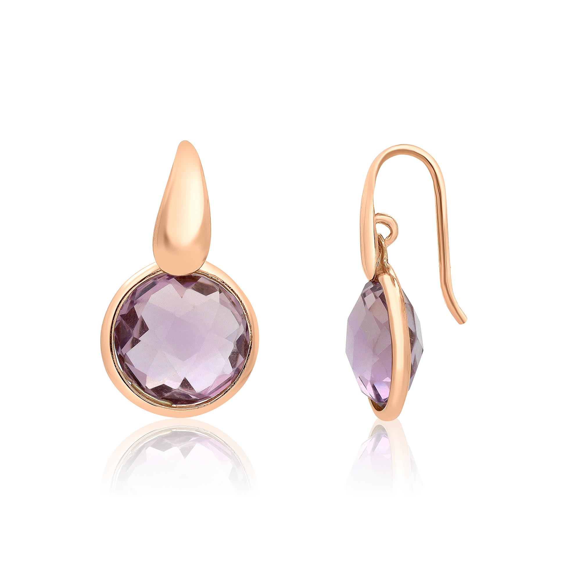 Earrings in rose gold with light amethyst - STANOPPI