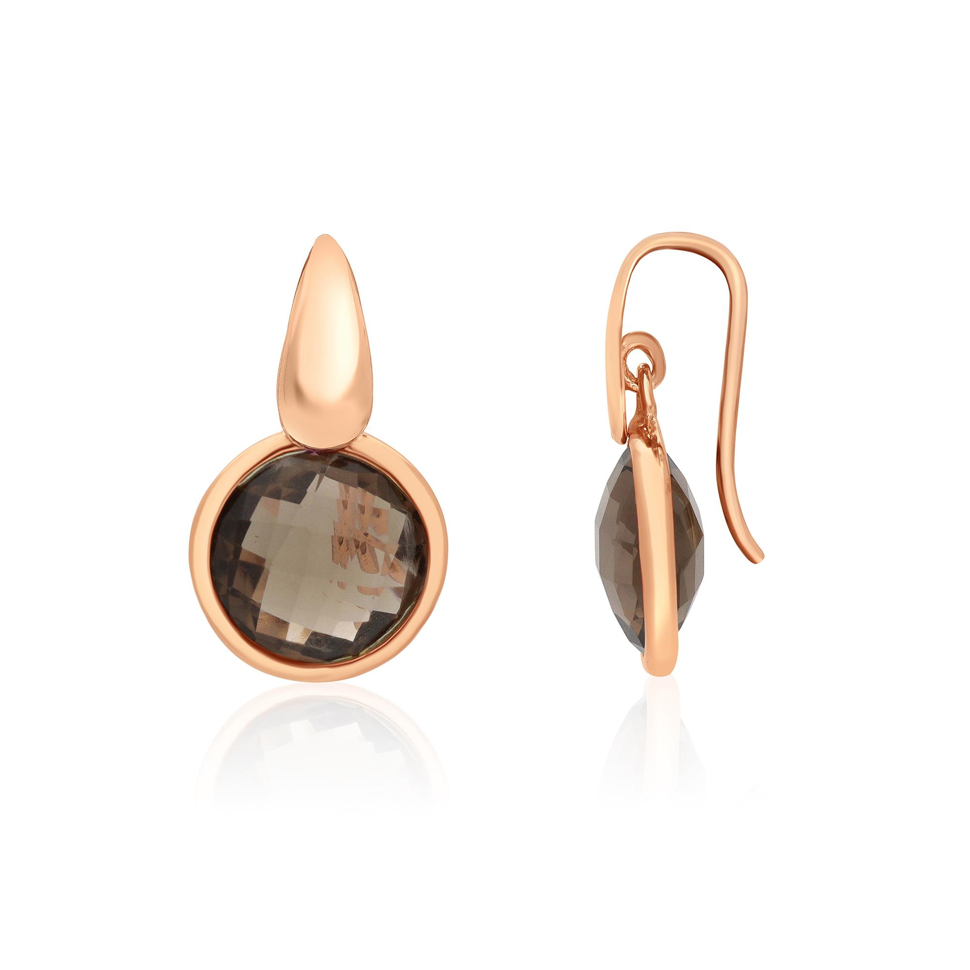 Earrings in rose gold with smoky quartz - STANOPPI