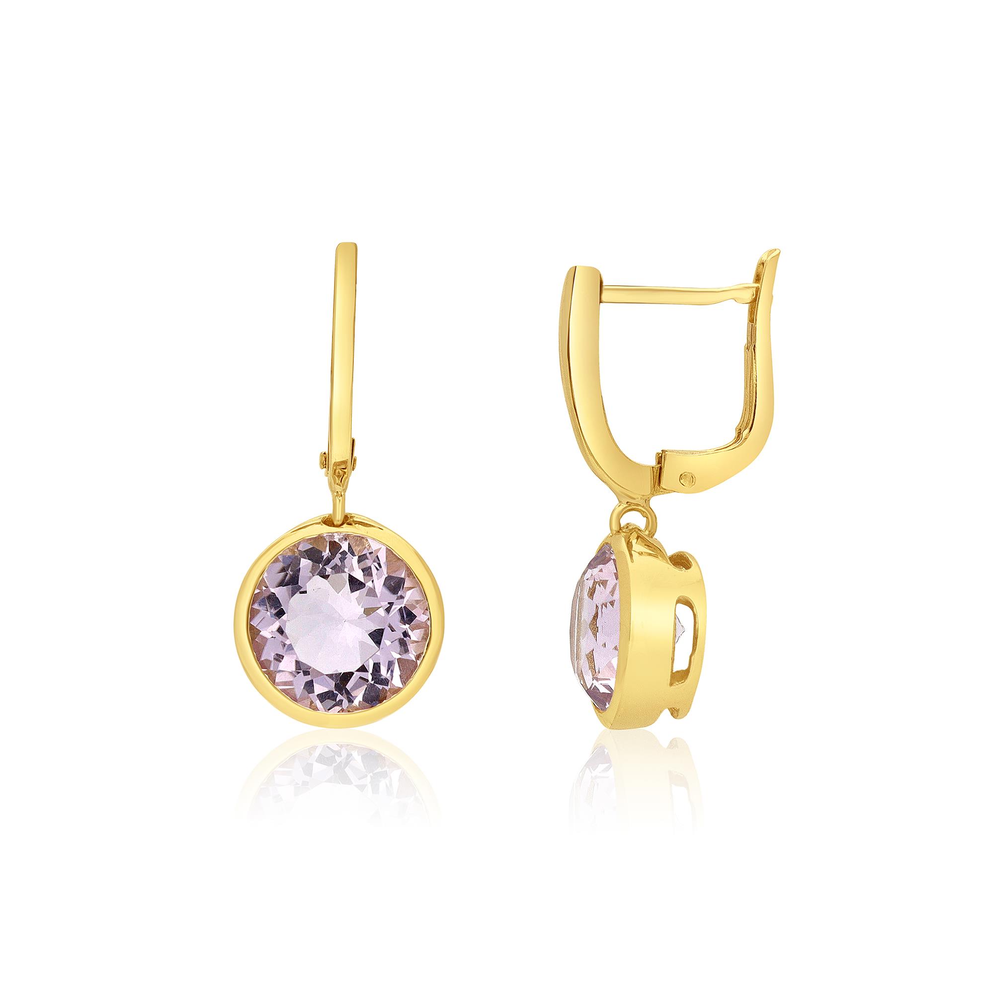 Earrings in yellow gold with lavender amethyst - STANOPPI