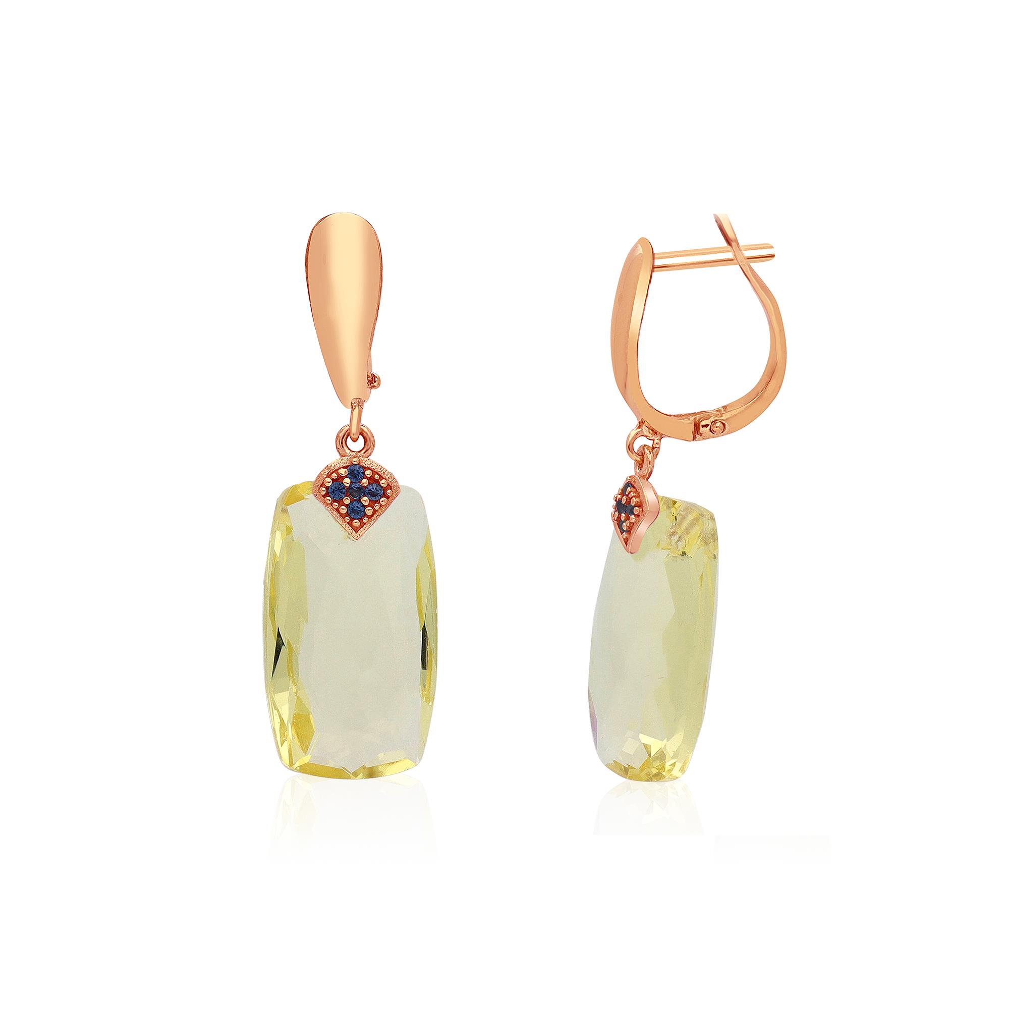 Orecchini in oro rosa pietra lemon e tanzanite - STANOPPI