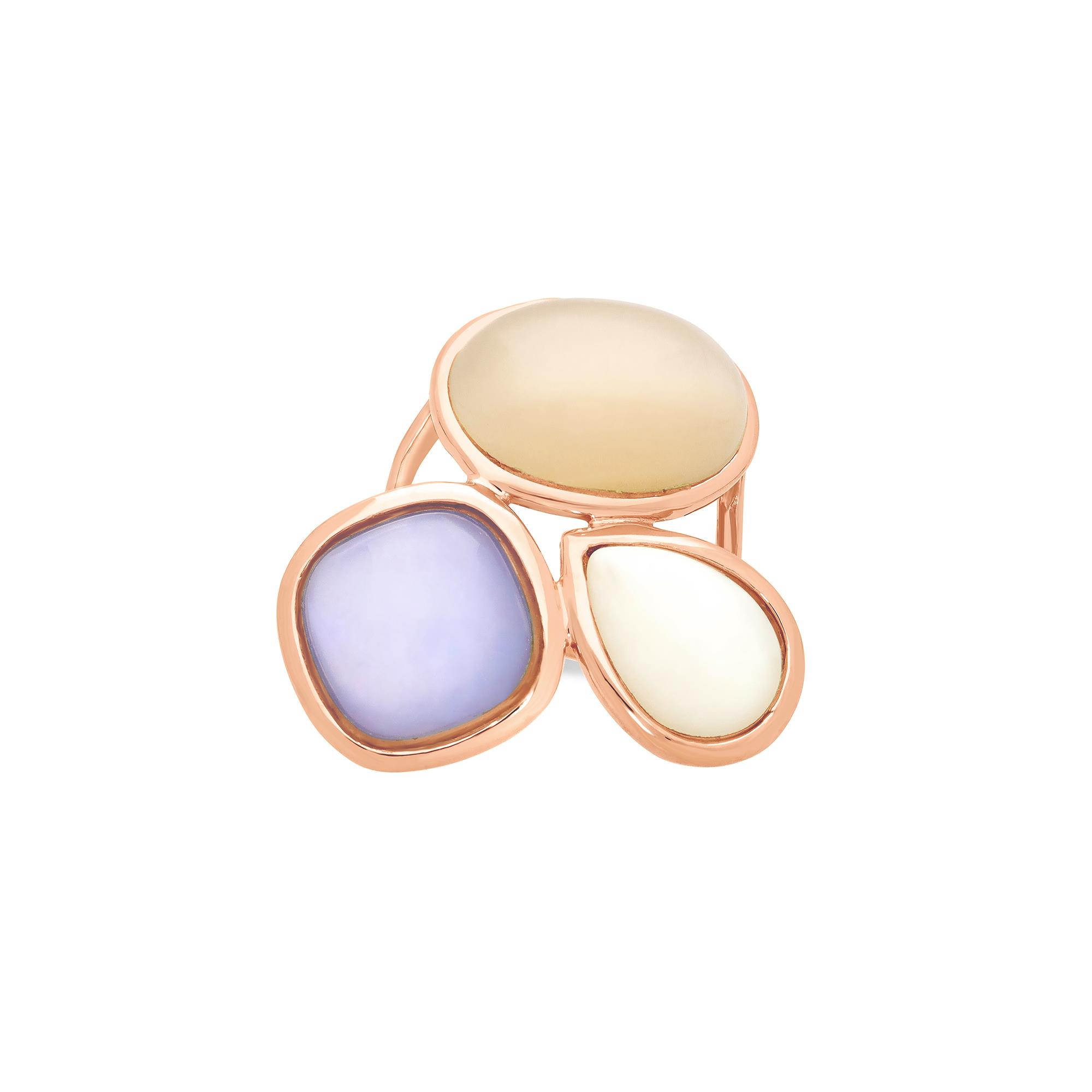 Ring in rose gold with mother-of-pearl and moonstone - STANOPPI