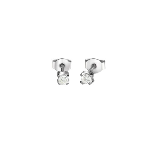 Pendientes punto de luz oro blanco 18 kt diamantes 0,08 ct Bliss Desire - BLISS