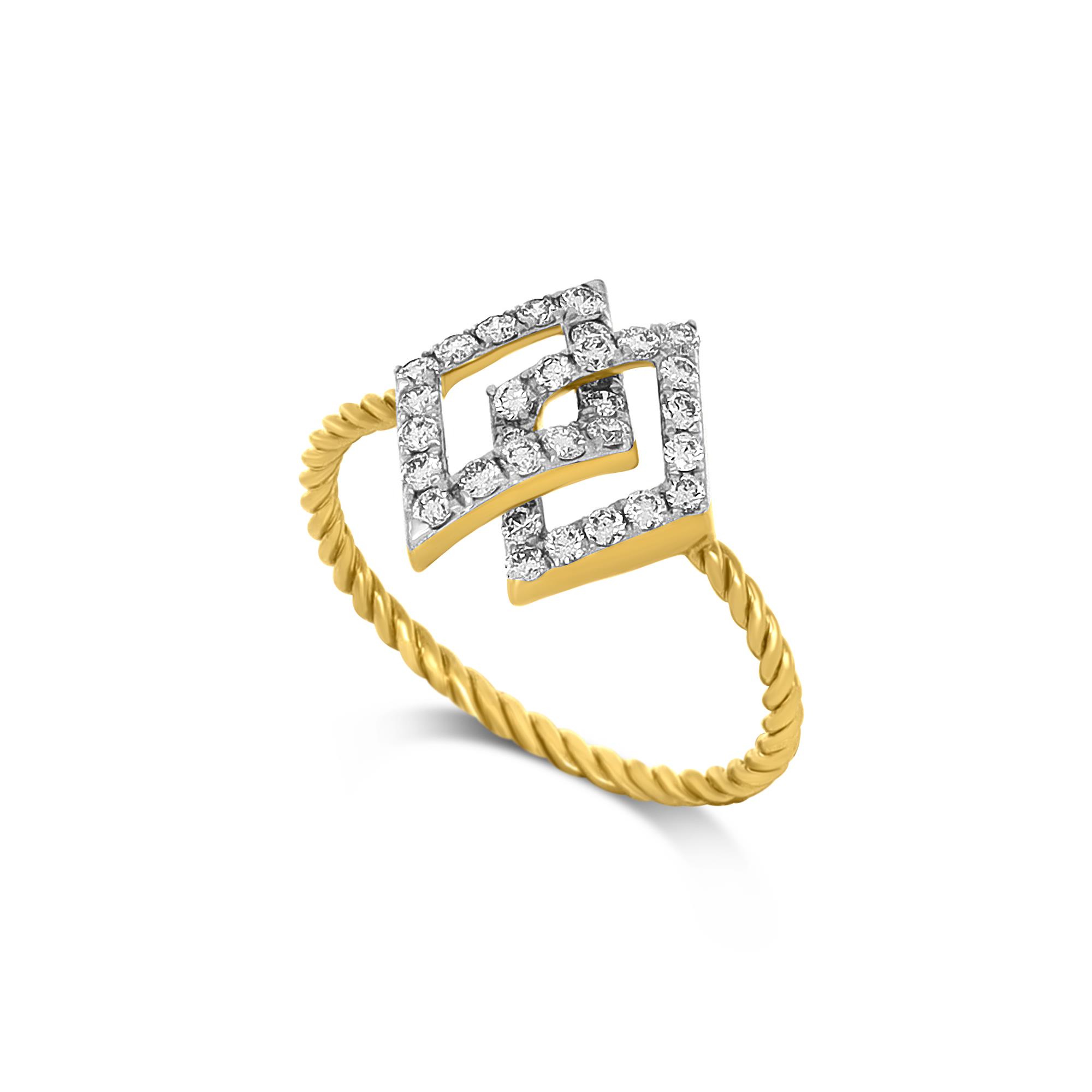 Yellow gold ring with 0.39 ct. diamonds - ORO&CO