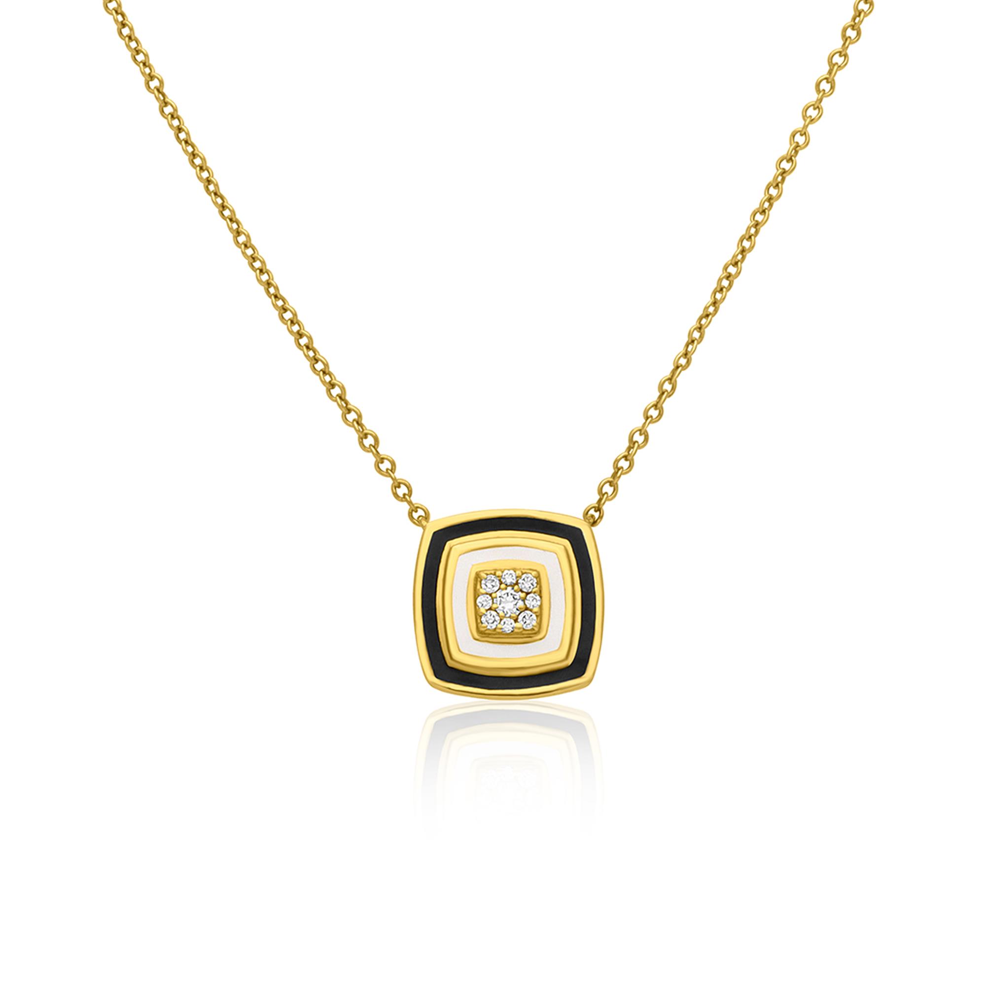 Yellow gold necklace with diamond - ORO&CO