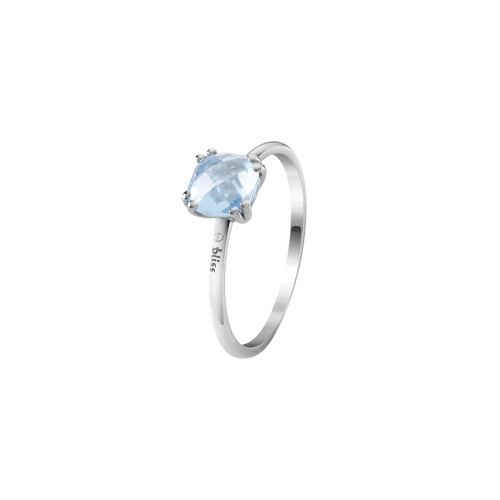 Anello oro bianco 9 kt diamante 0,003 ct topazio misura 14 Bliss Joy Candy - BLISS