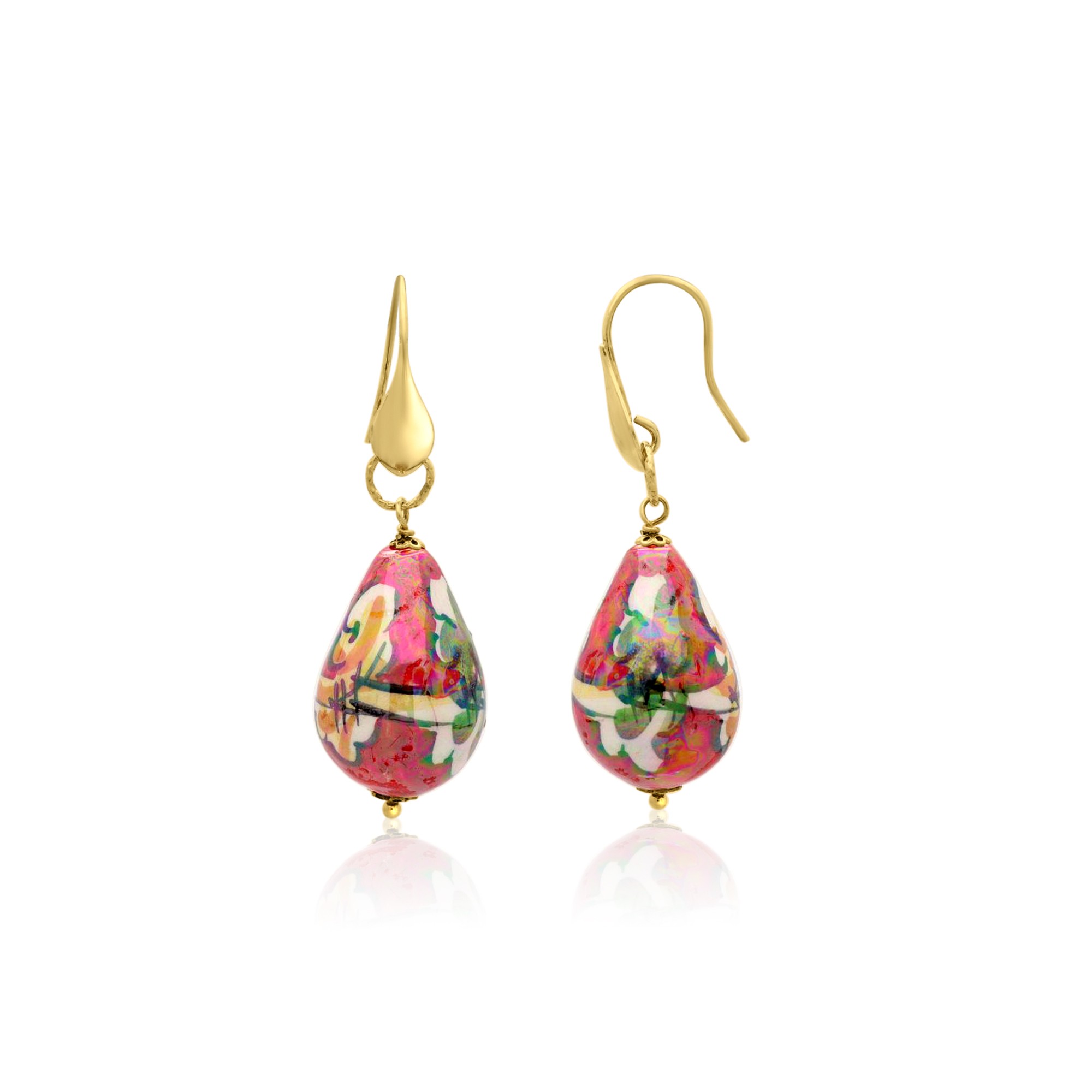 Orecchini Nabila in argento e ceramica - LE PERLE DI CALTAGIRONE