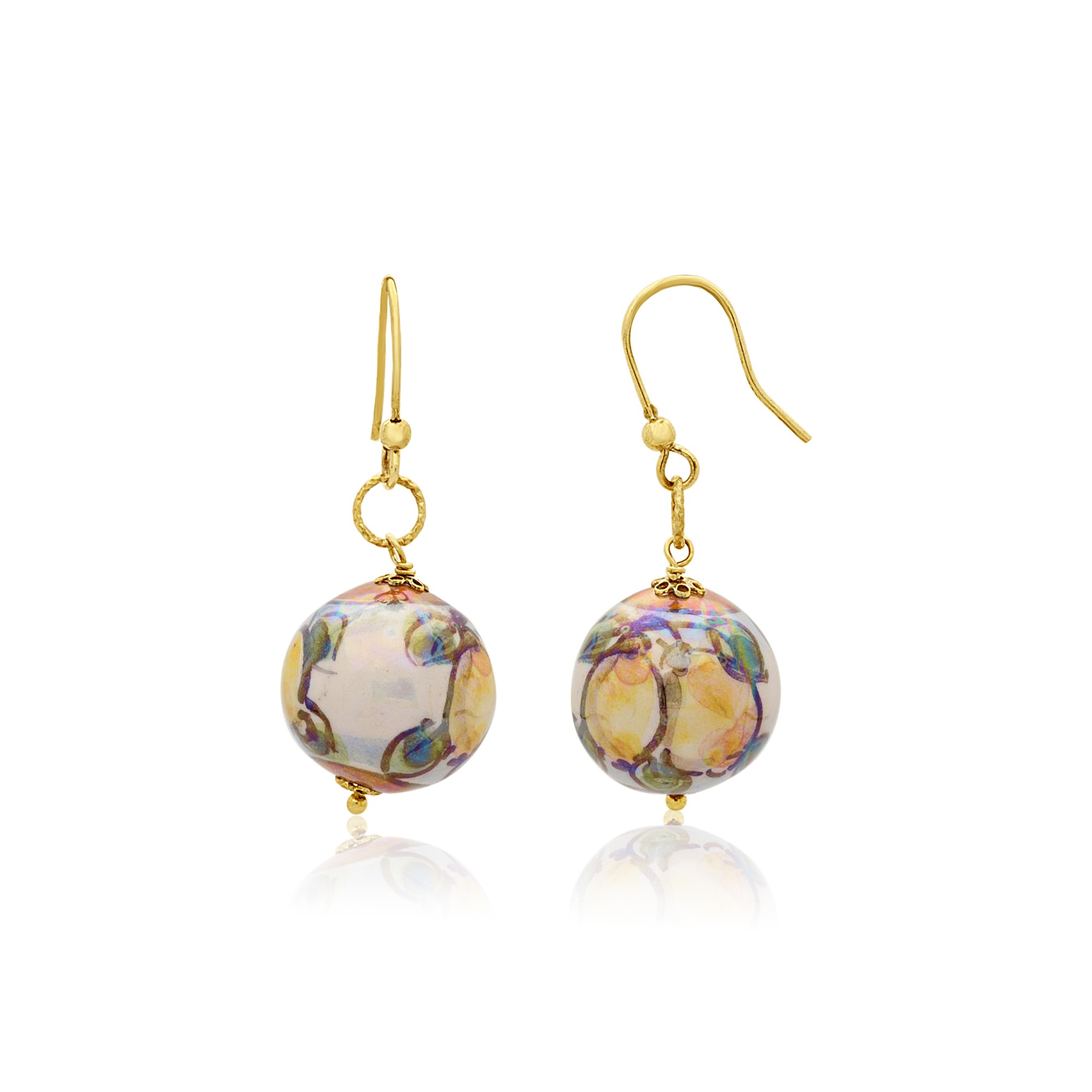 Orecchini Aida in argento e ceramica - LE PERLE DI CALTAGIRONE