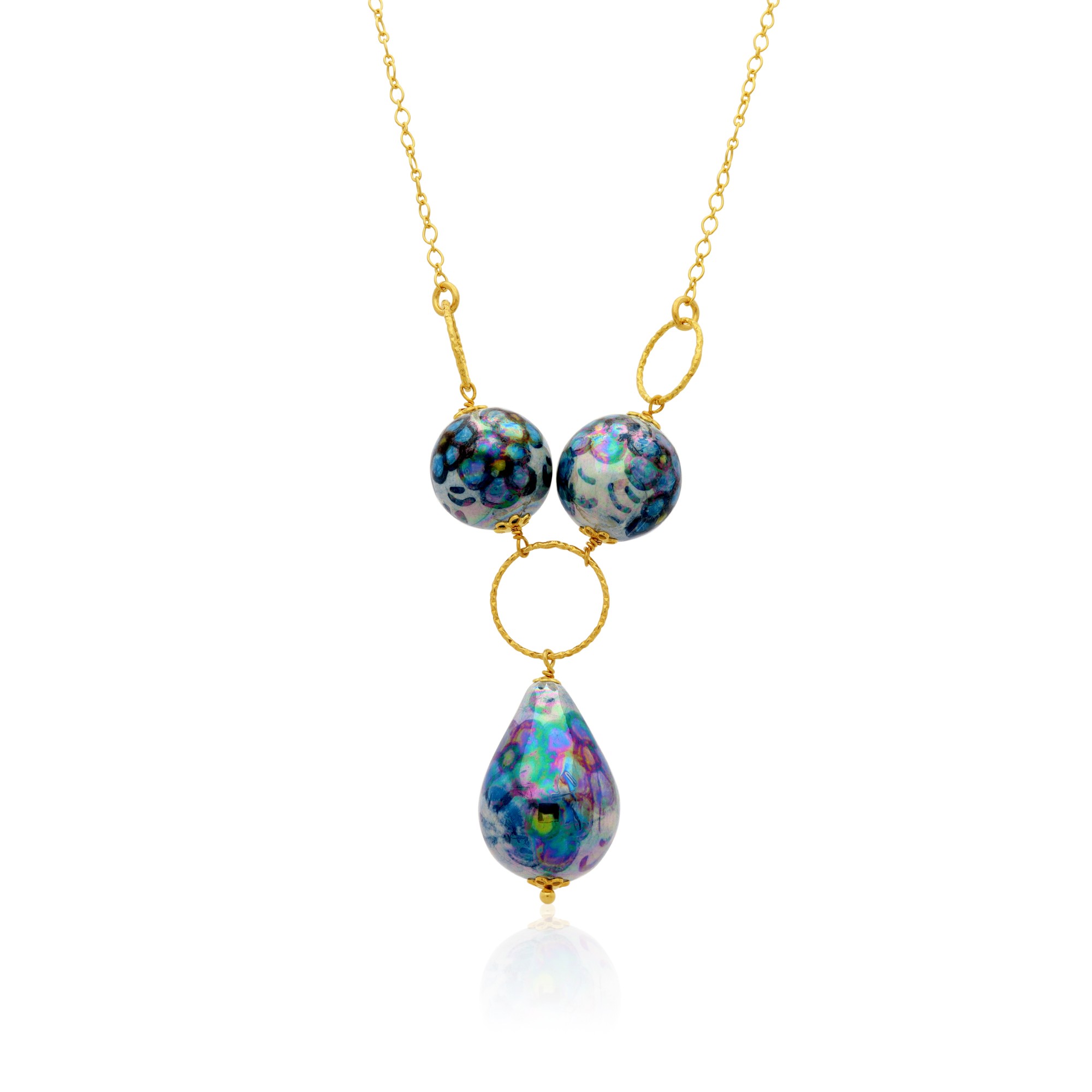 Collana Nabila in argento e ceramica - LE PERLE DI CALTAGIRONE