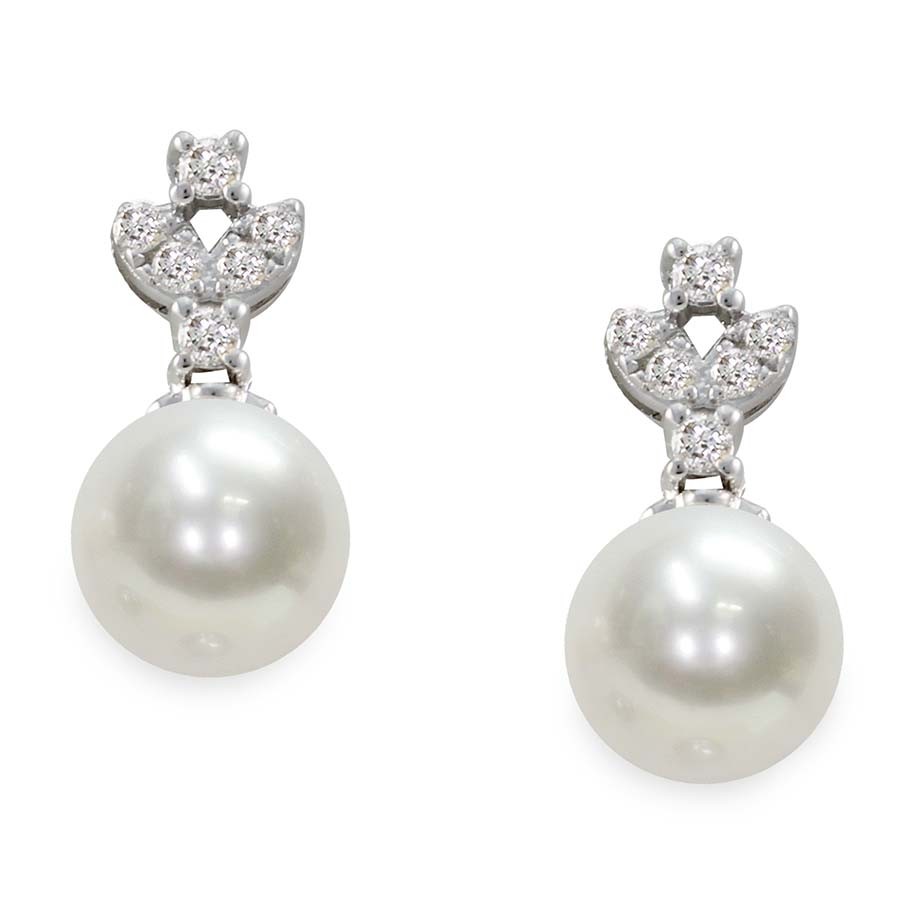 Orecchini in oro 750 con diamanti e perle - MAYUMI