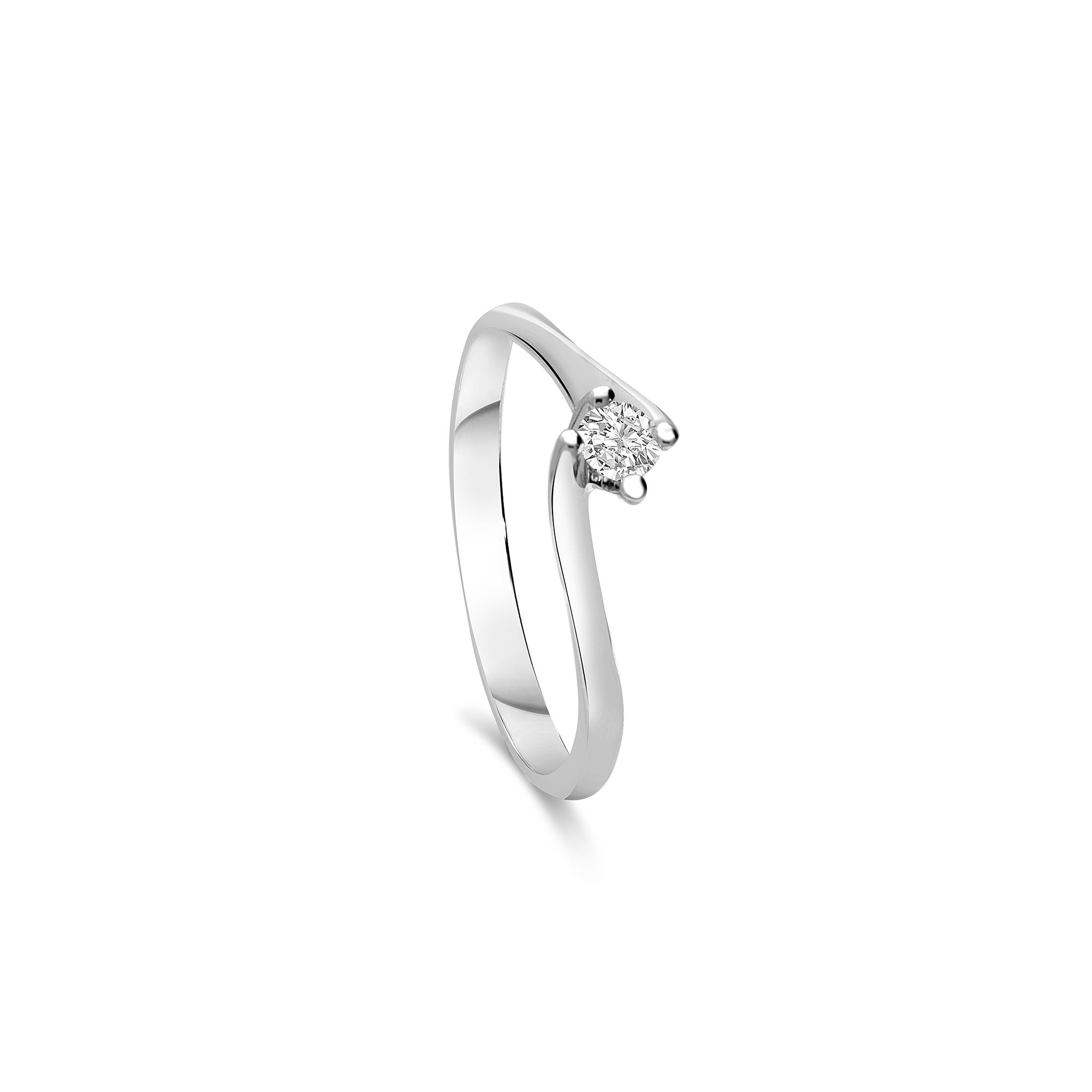 Anello solitario valentino con diamante ct. 0,12 - ALFIERI & ST. JOHN
