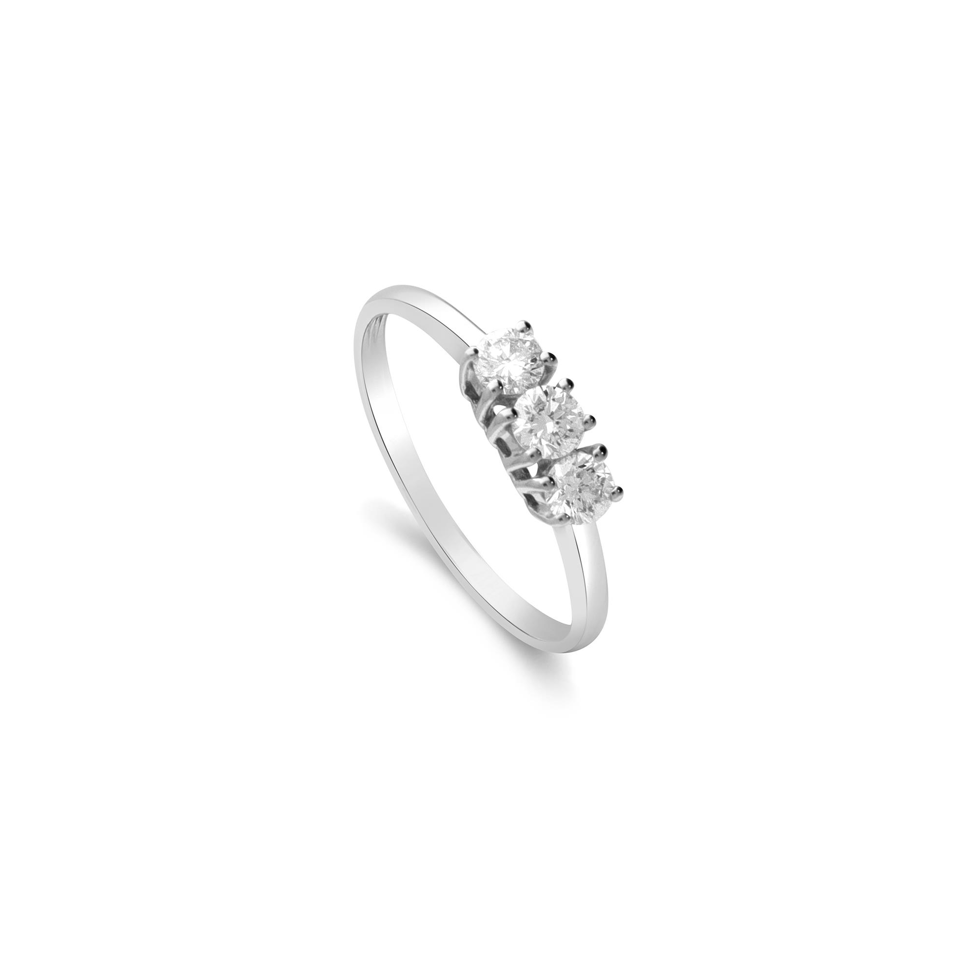 Trilogy ring with diamonds ct. 0.42 - ALFIERI & ST. JOHN