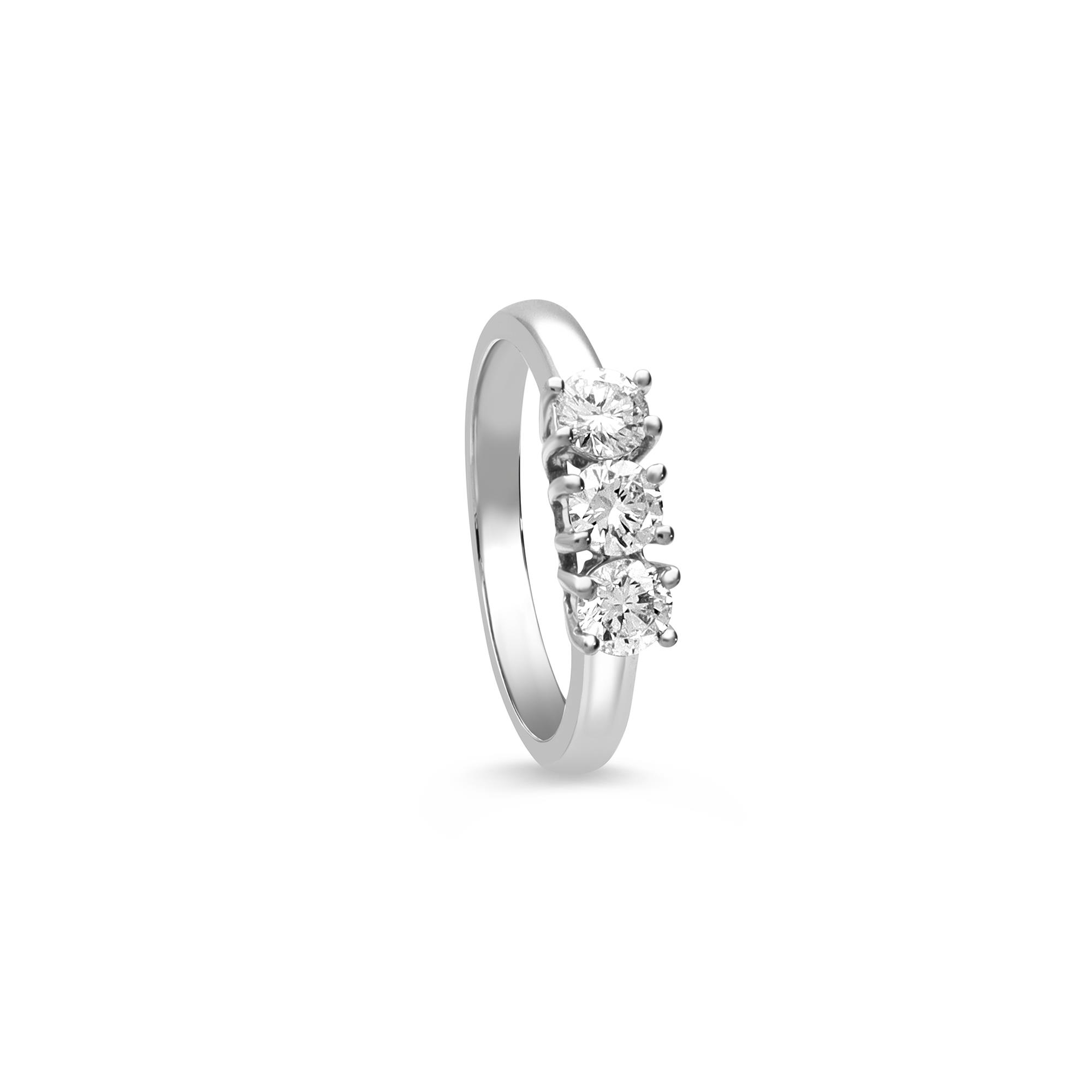 Trilogy ring with diamonds ct. 0.76 - ALFIERI & ST. JOHN