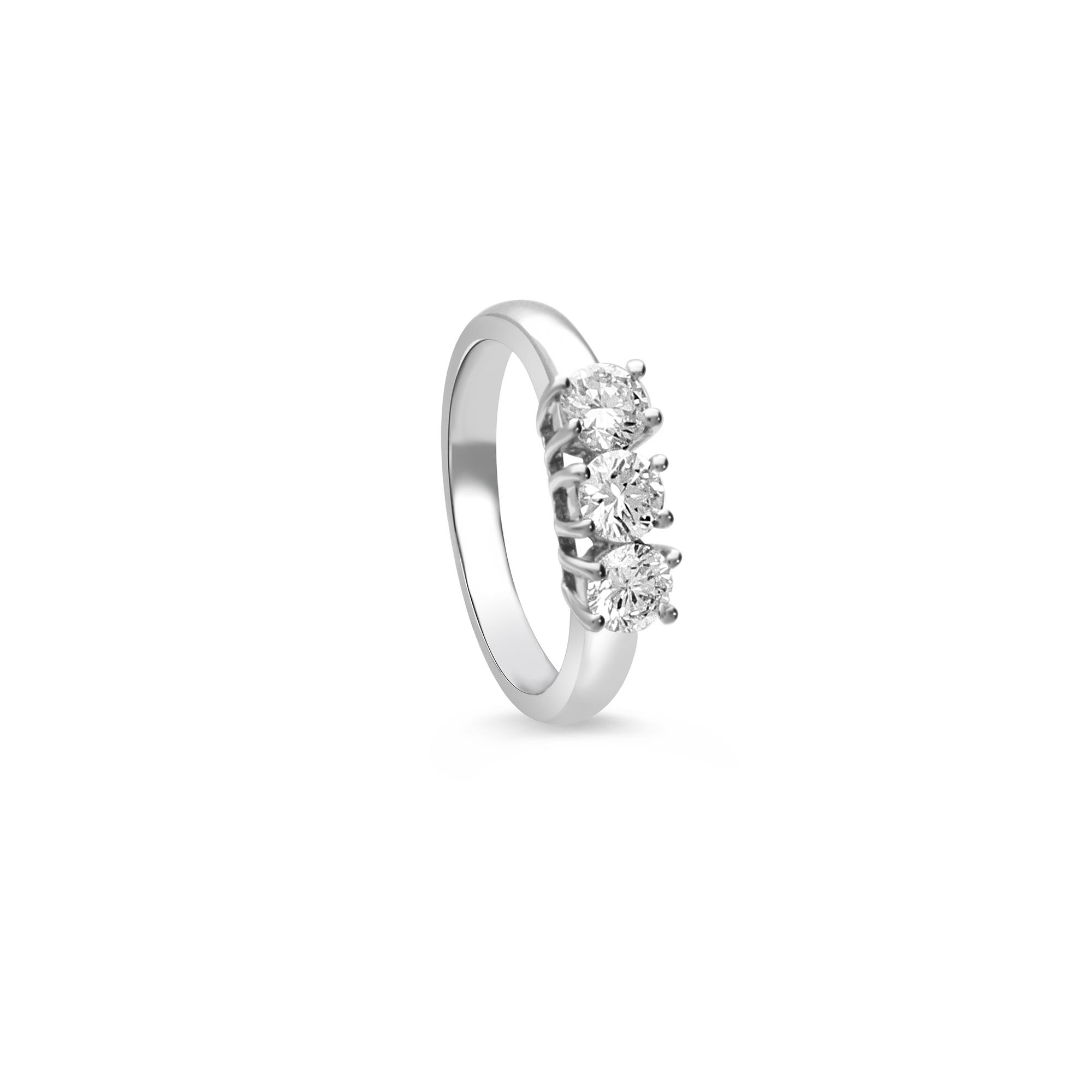 Trilogy ring with diamonds ct. 0.88 - ALFIERI & ST. JOHN