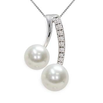 Pendente in oro 750 con diamanti e perle - MAYUMI