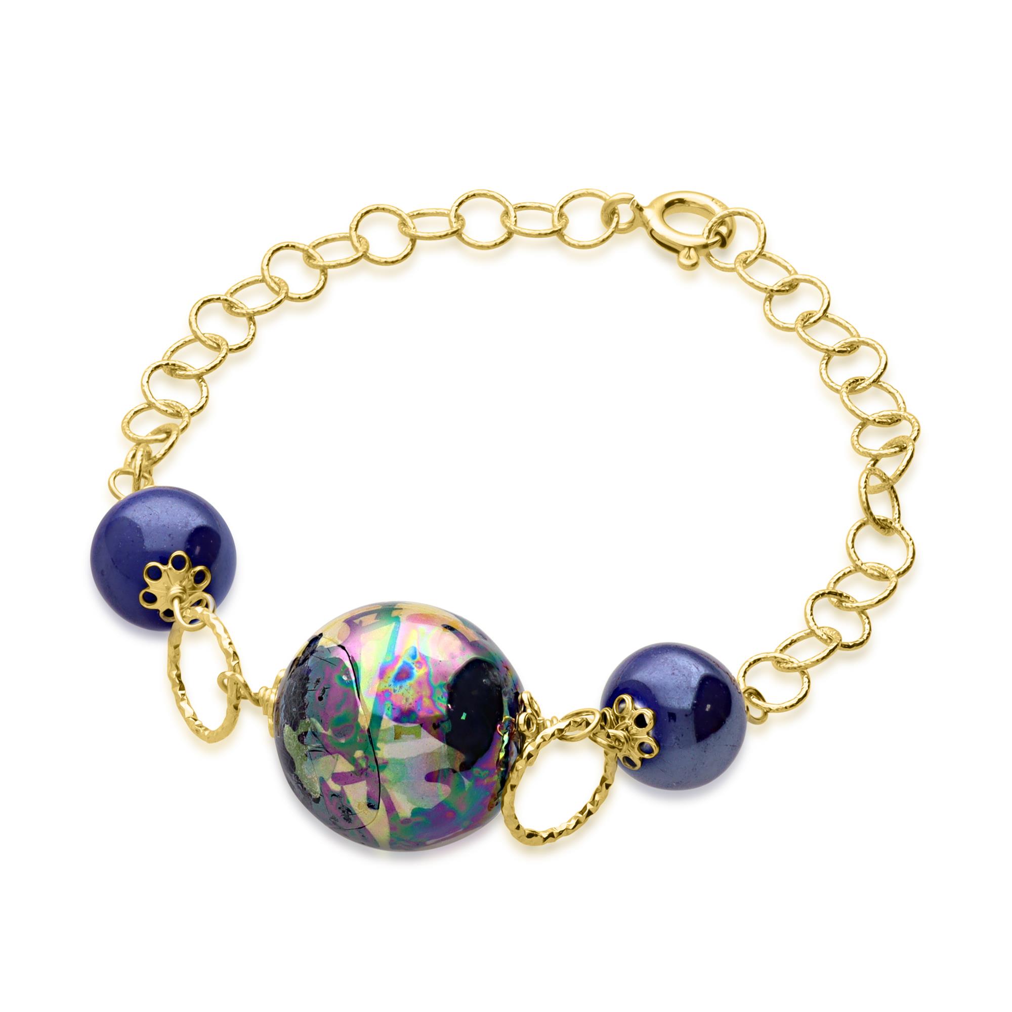 Bracelet in silver and ceramic Loria - LE PERLE DI CALTAGIRONE
