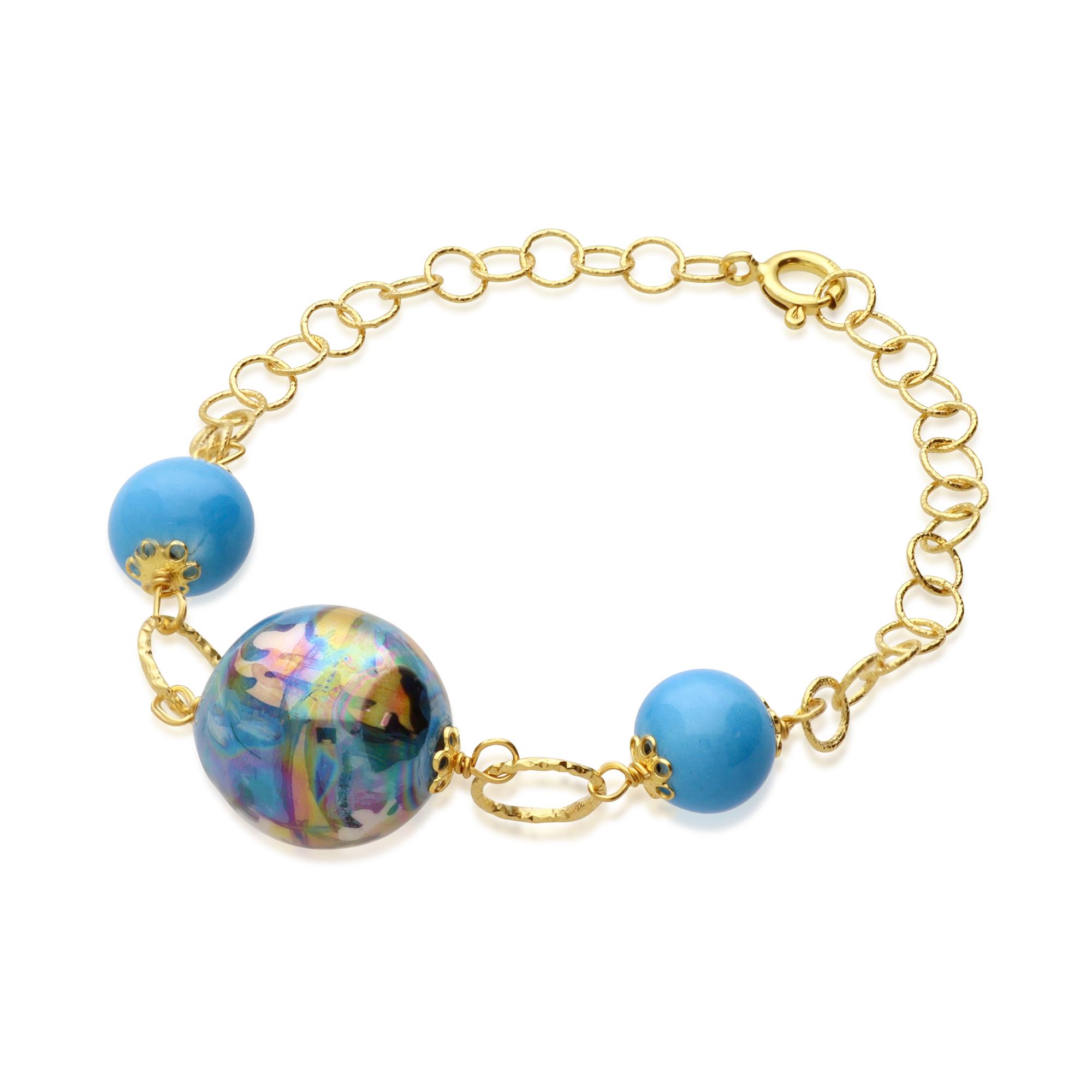 Bracelet in silver and ceramic Loria - LE PERLE DI CALTAGIRONE