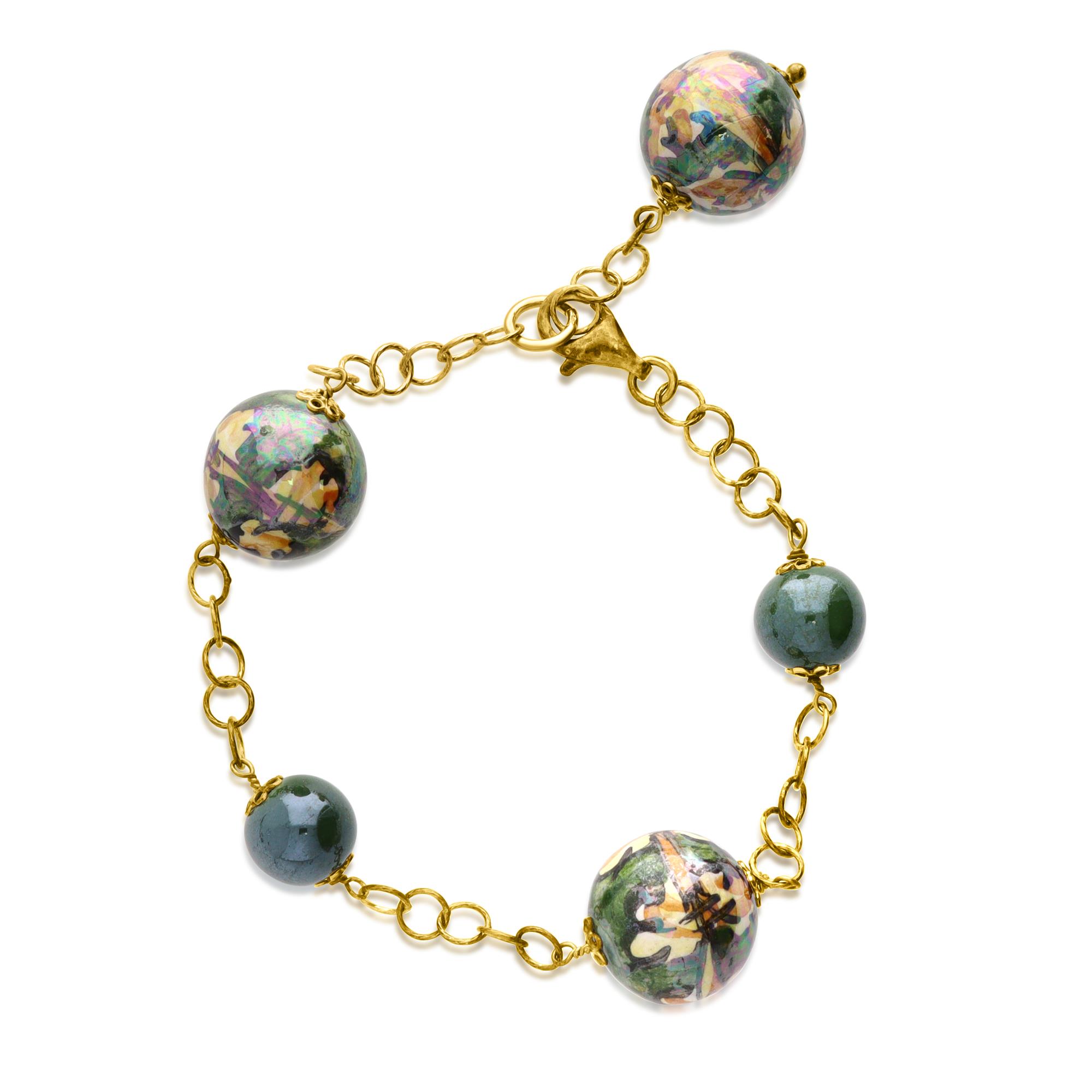 Bracelet in silver and ceramic Damaris - LE PERLE DI CALTAGIRONE