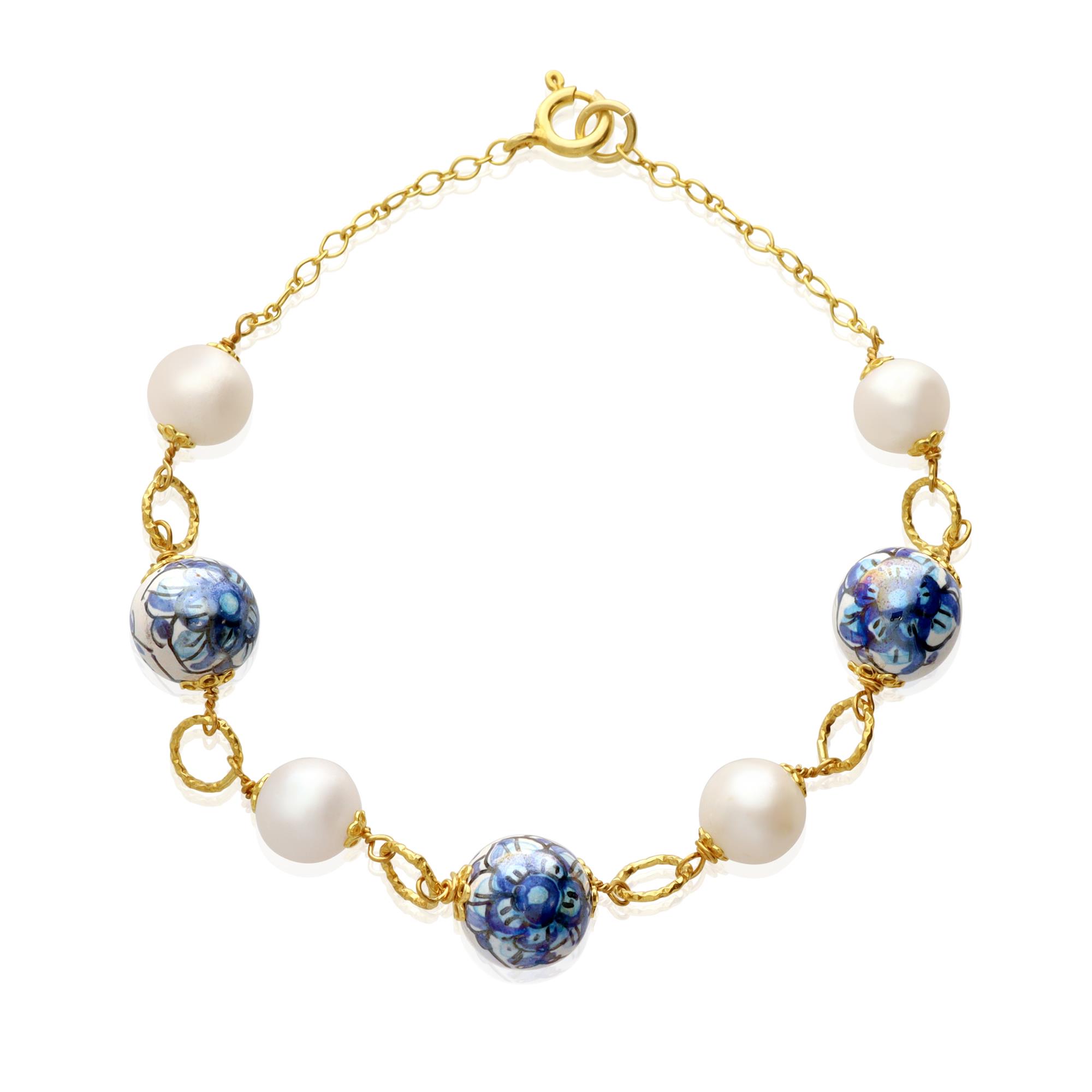 Bracelet in silver and ceramic Amiranta - LE PERLE DI CALTAGIRONE