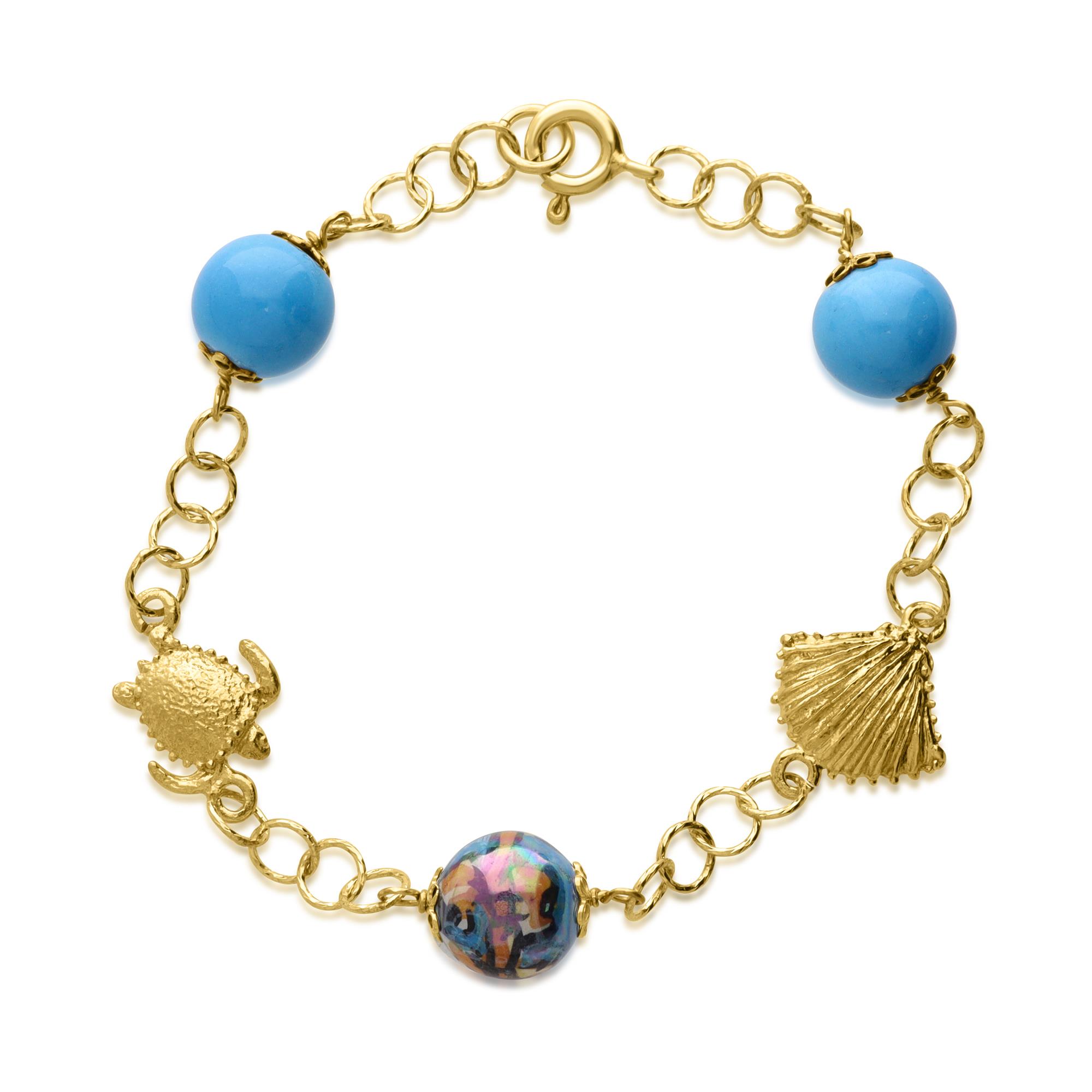 Bracelet in silver and ceramic Shana - LE PERLE DI CALTAGIRONE