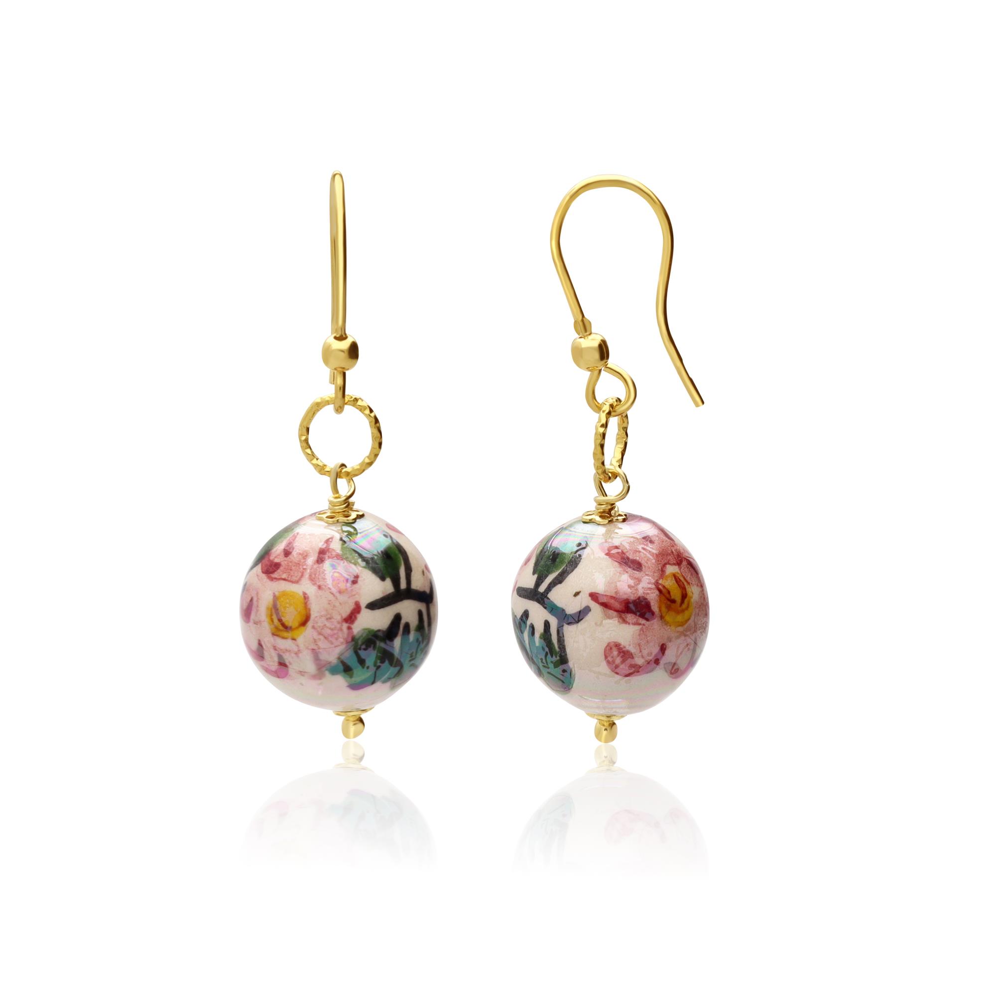 Earrings in silver and ceramic Nara - LE PERLE DI CALTAGIRONE