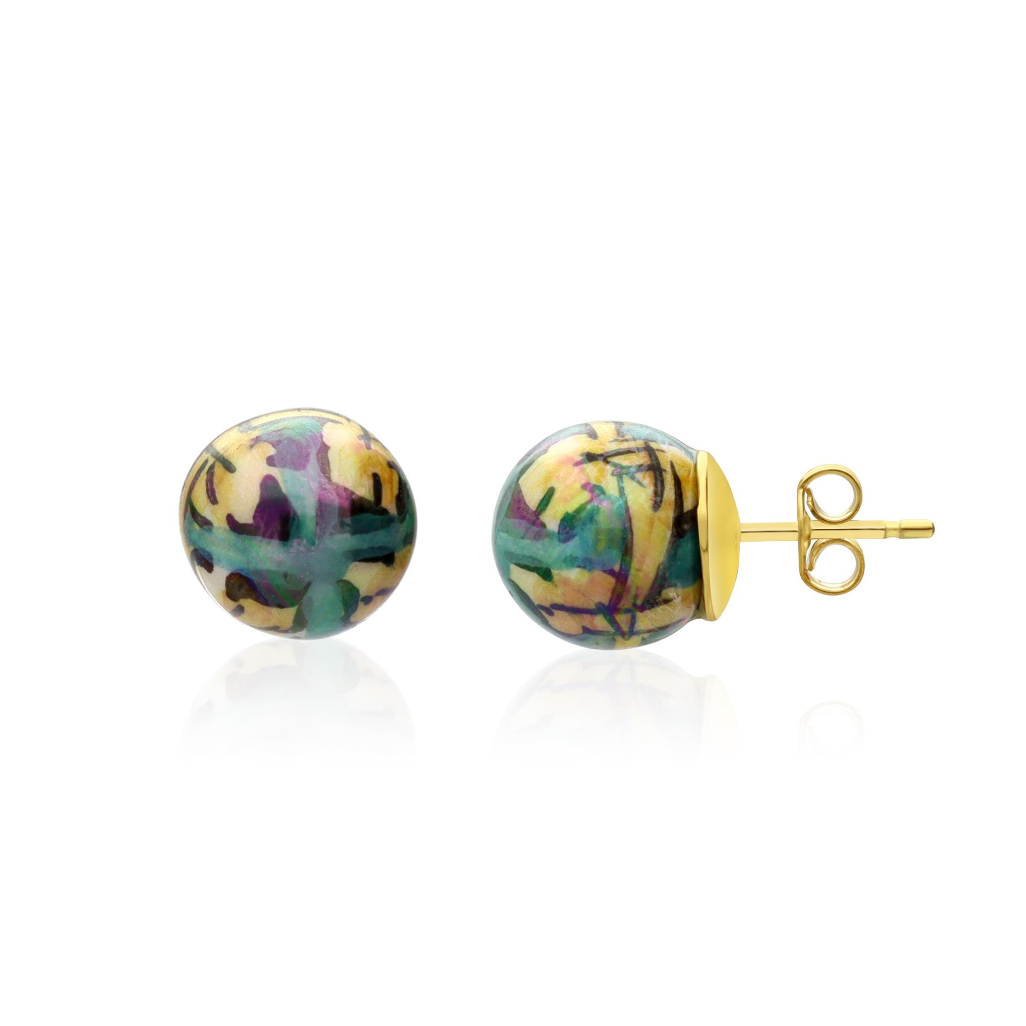 Earrings in silver and ceramic Perla - LE PERLE DI CALTAGIRONE