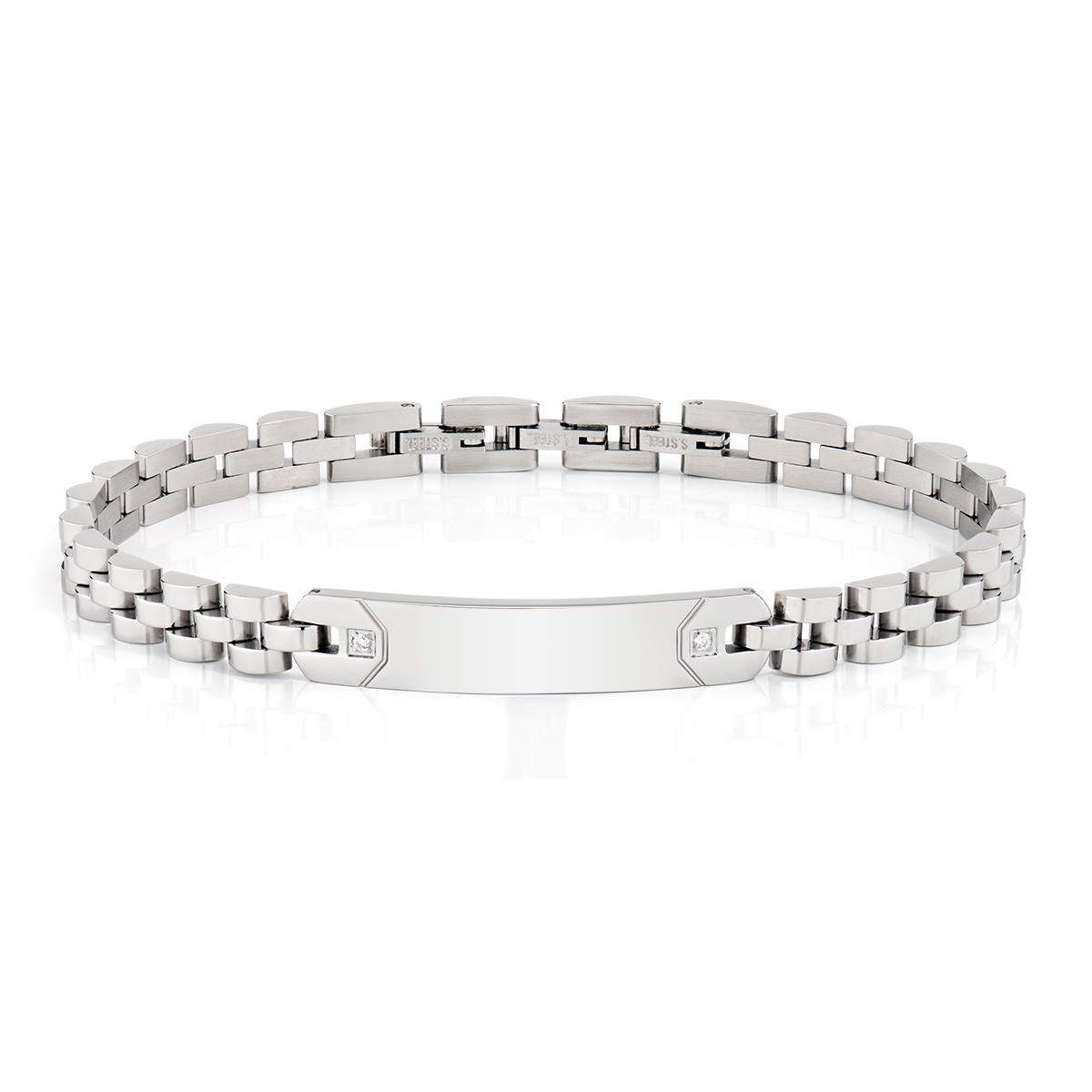 Bracciale in acciaio con diamante - AMEN