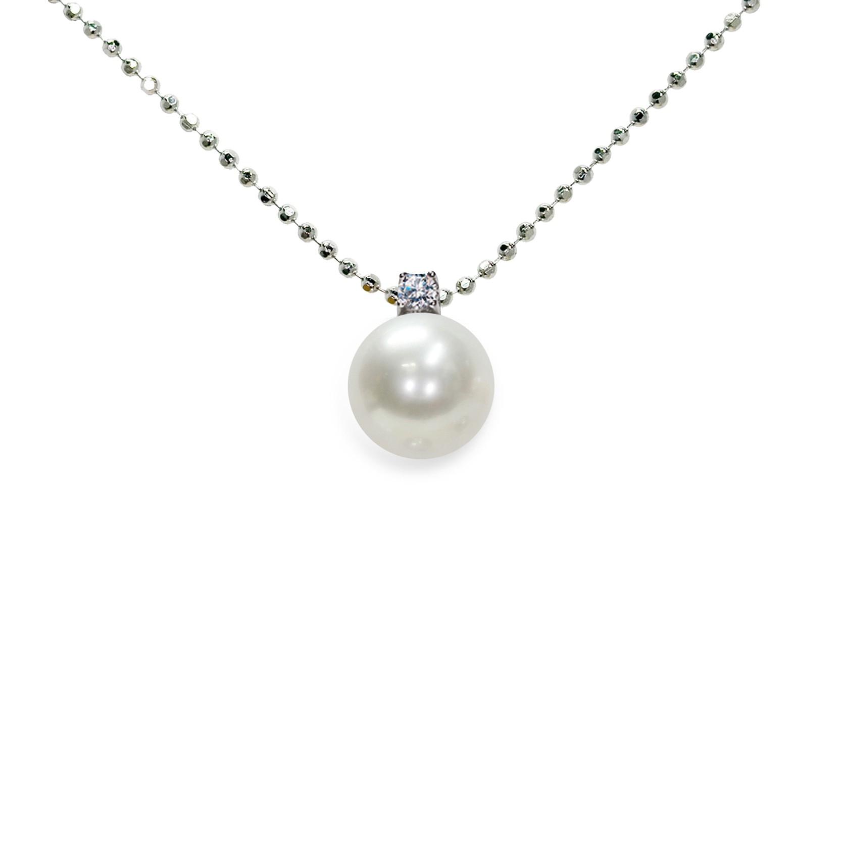 Collar en plata 925 con circonitas y perla - MAYUMI