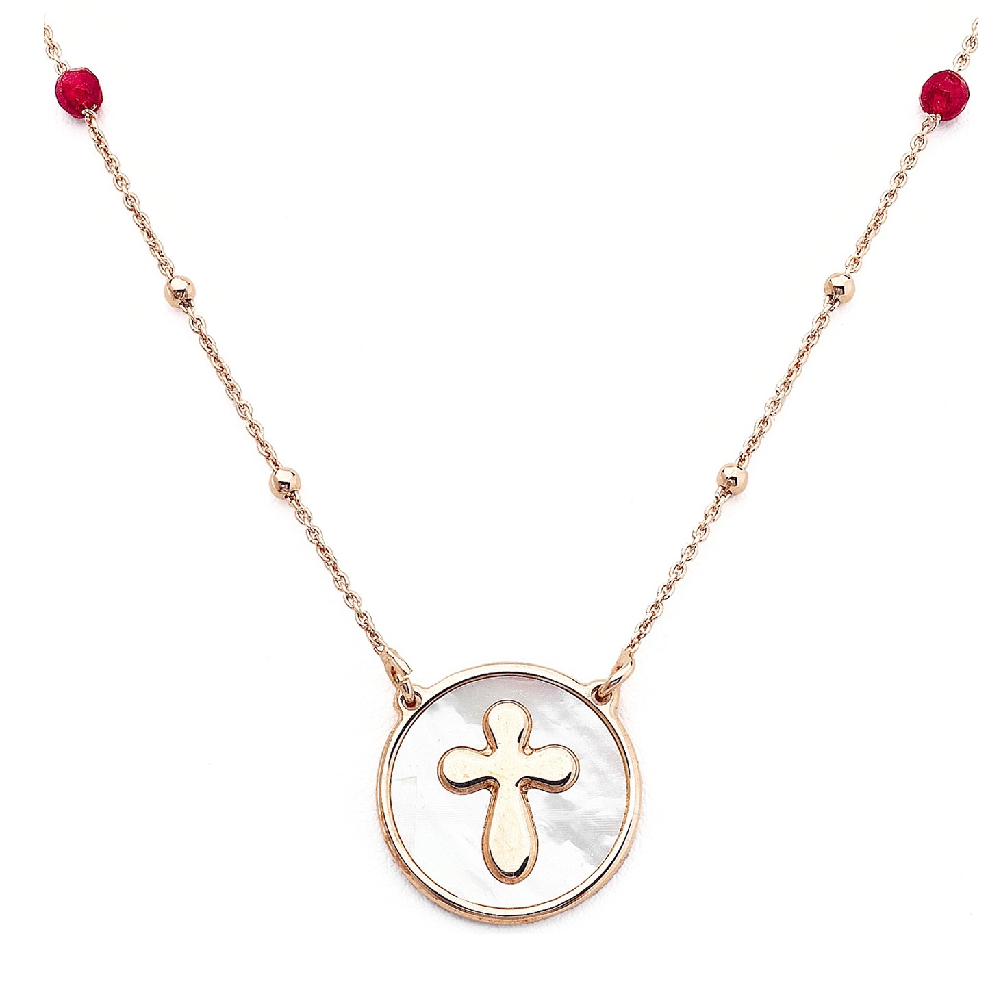 Collana in argento 925 con madreperla, cristalli - AMEN